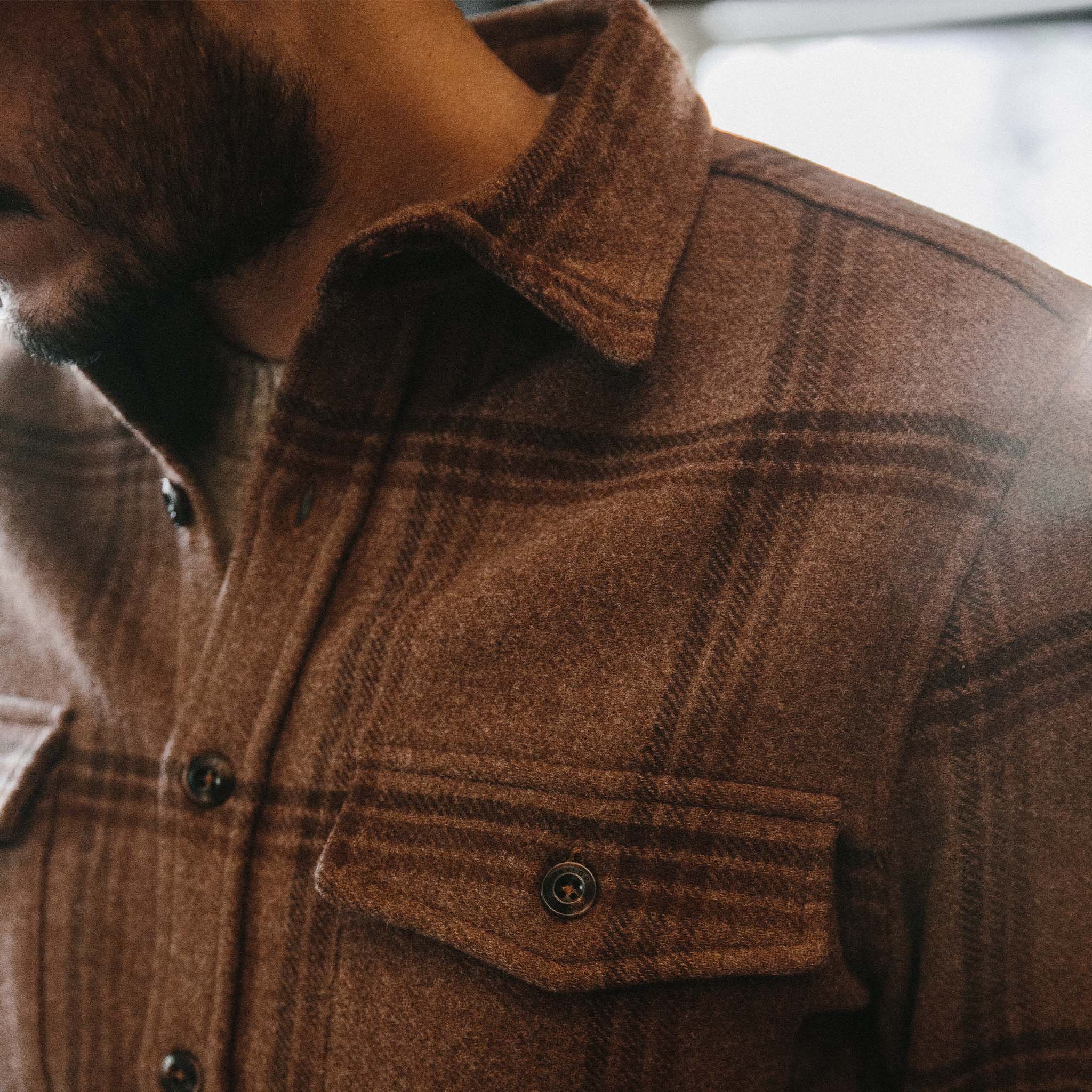 Wool Plaid Shirt Jacket X24323