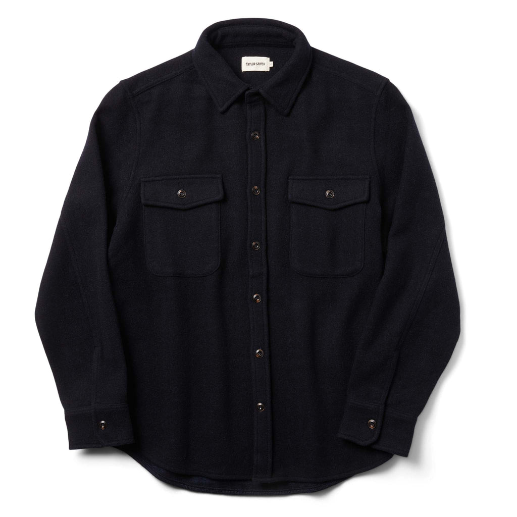 Navy Wool Shirt Jacket F12577