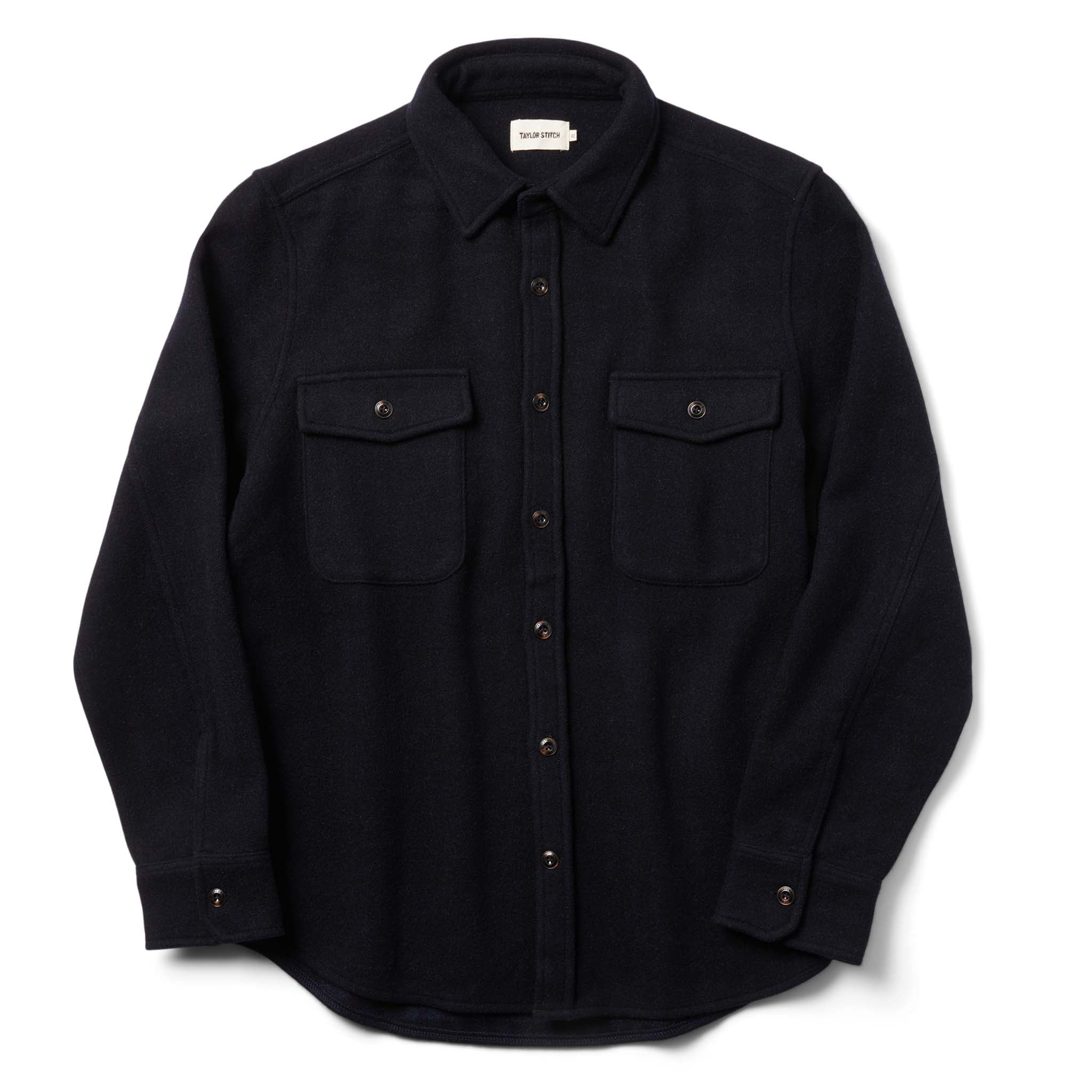 Navy Wool Shirt Jacket F12577