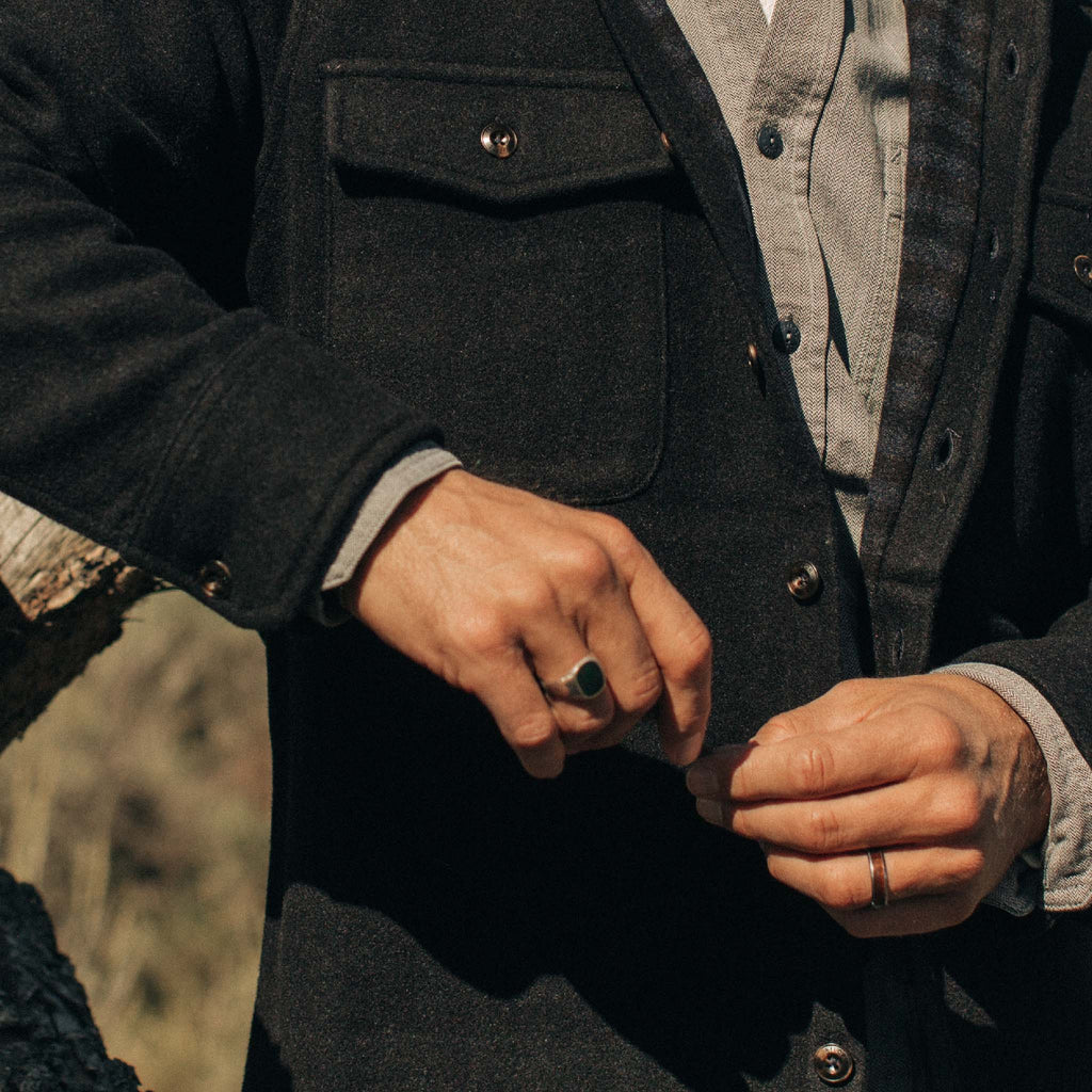 Navy Wool Shirt Jacket F12577