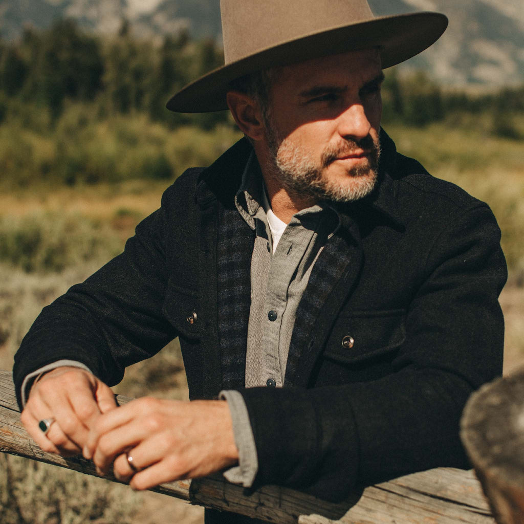 Navy Wool Shirt Jacket F12577