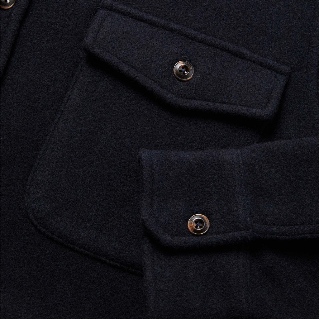 Navy Wool Shirt Jacket F12577
