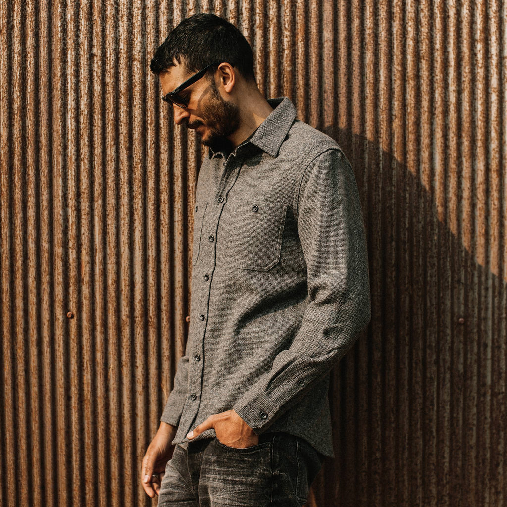Service Shirt in Ash Melange Wool O492
