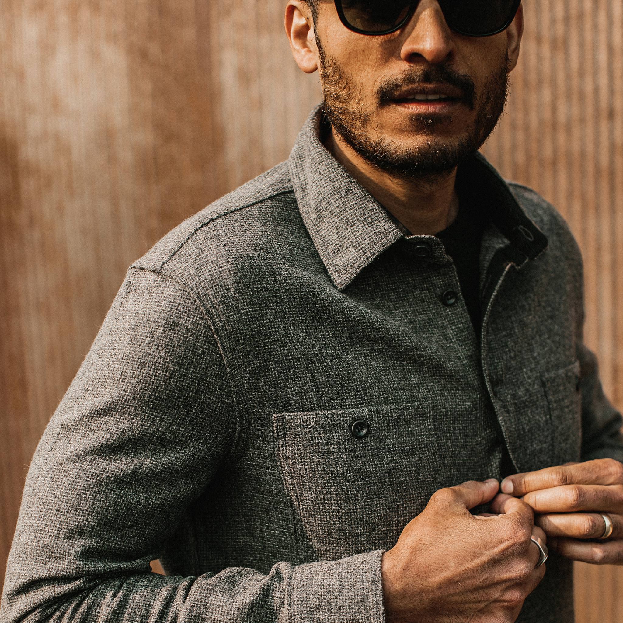 Service Shirt in Ash Melange Wool O492