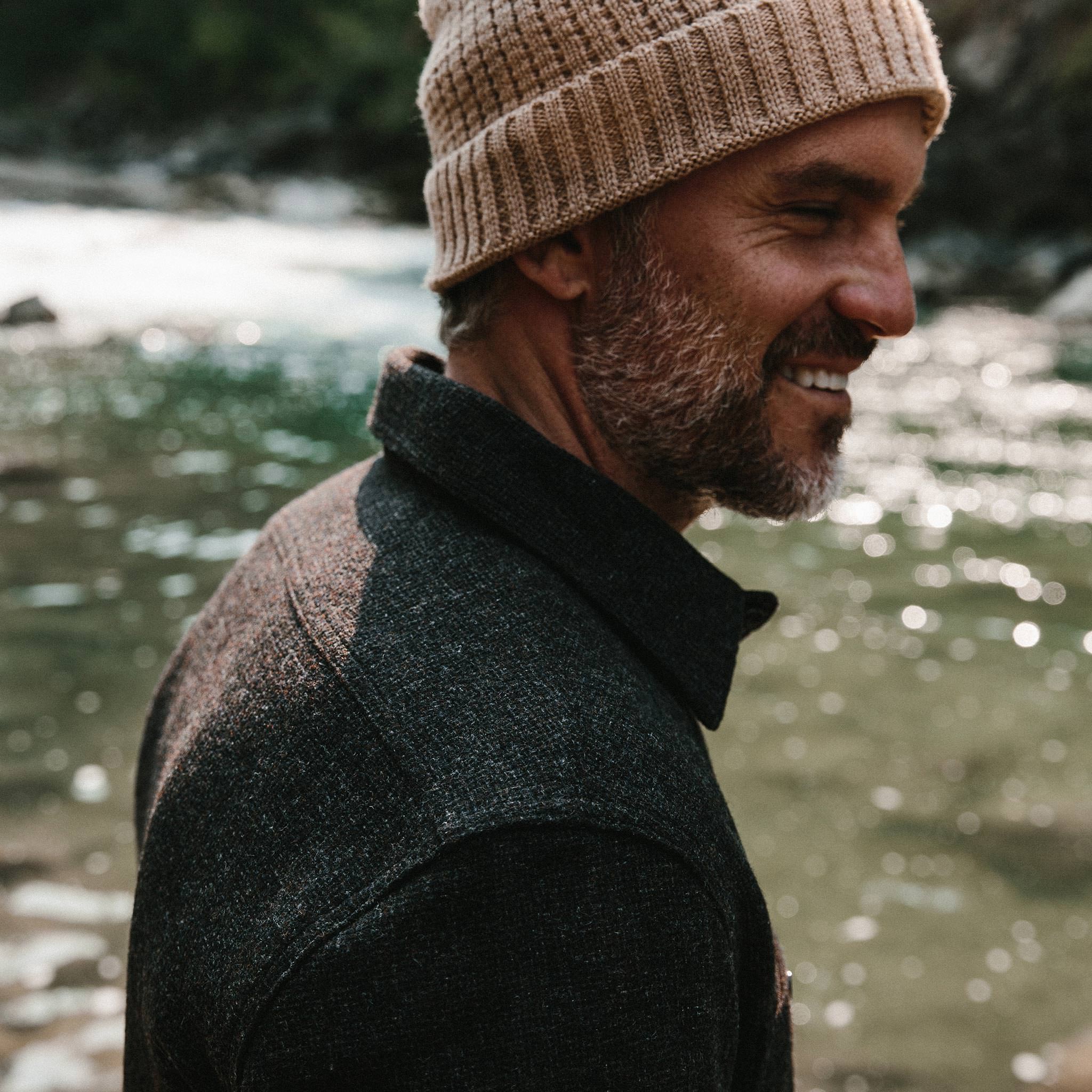 The Service Shirt in Moss Melange Wool