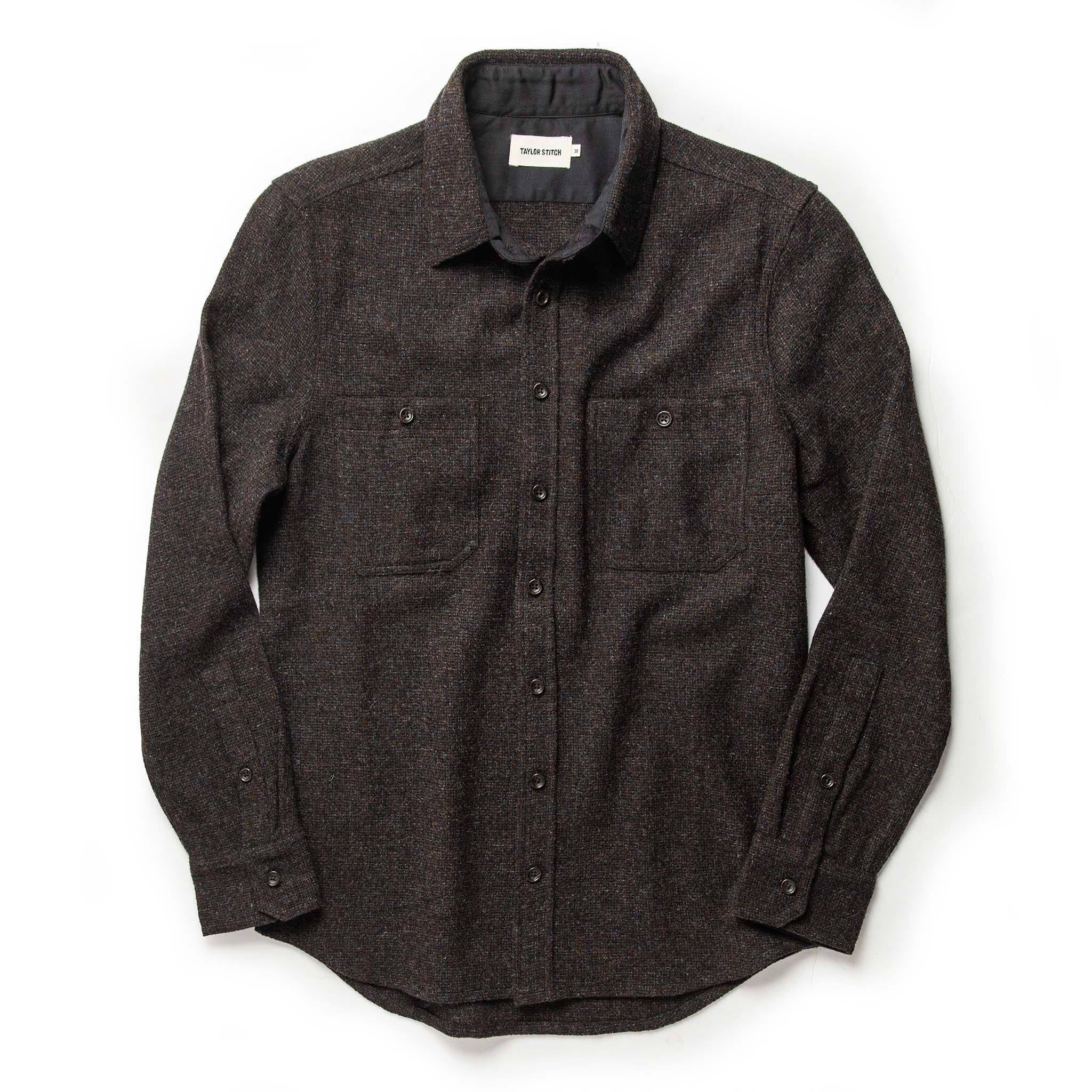 The Service Shirt in Moss Melange Wool