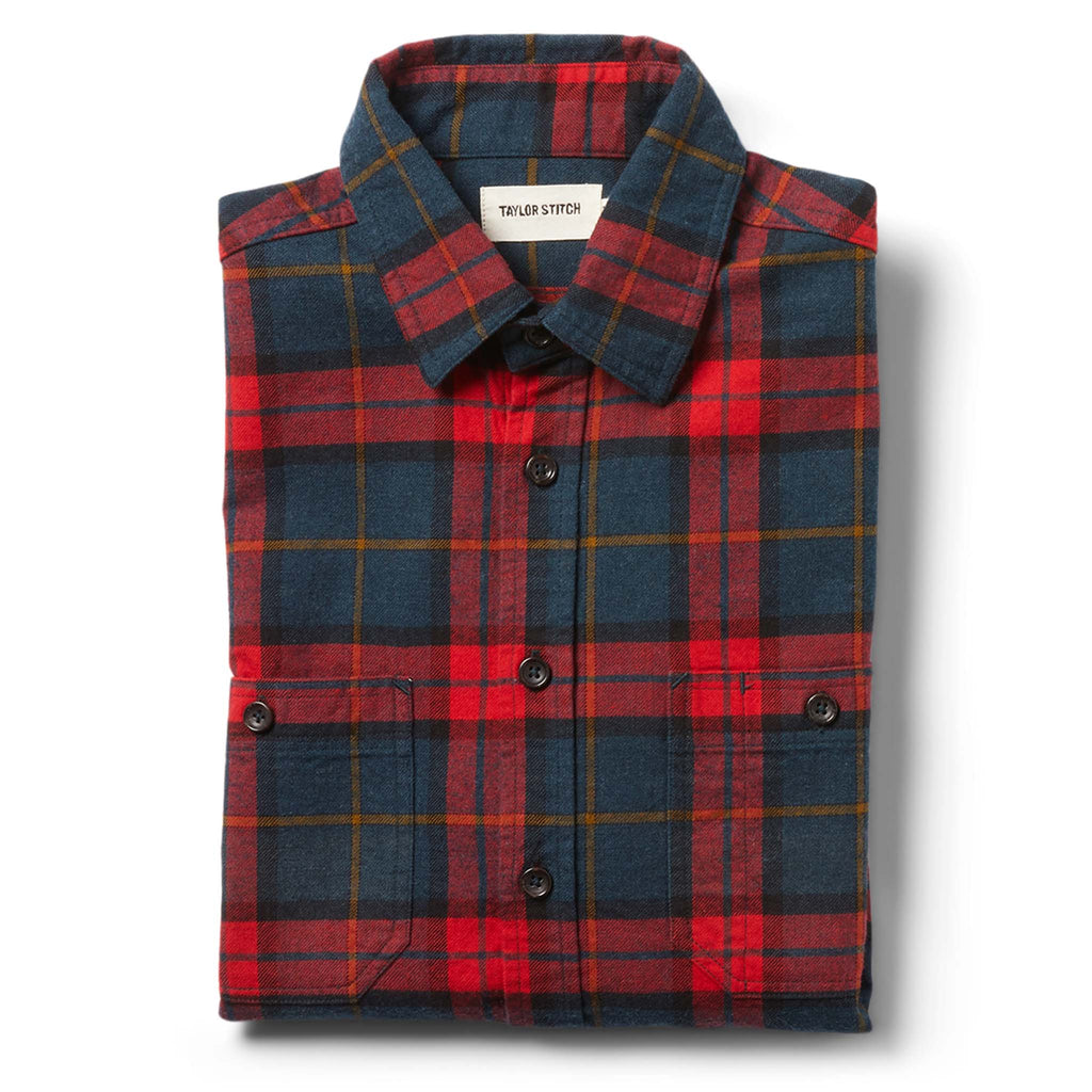 Brushed Red Plaid Utility Shirt V469276