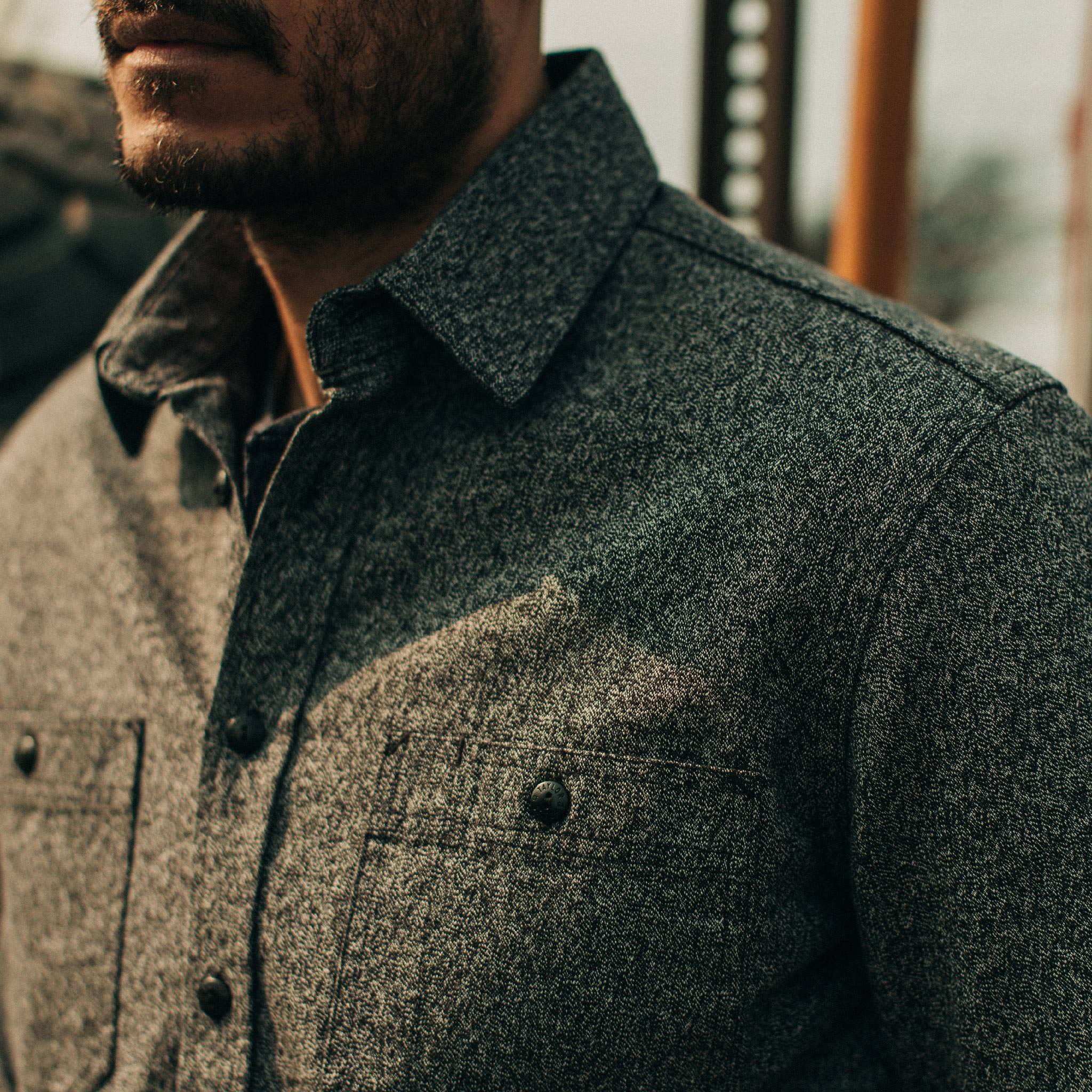 The Utility Shirt in Salt and Pepper Twill