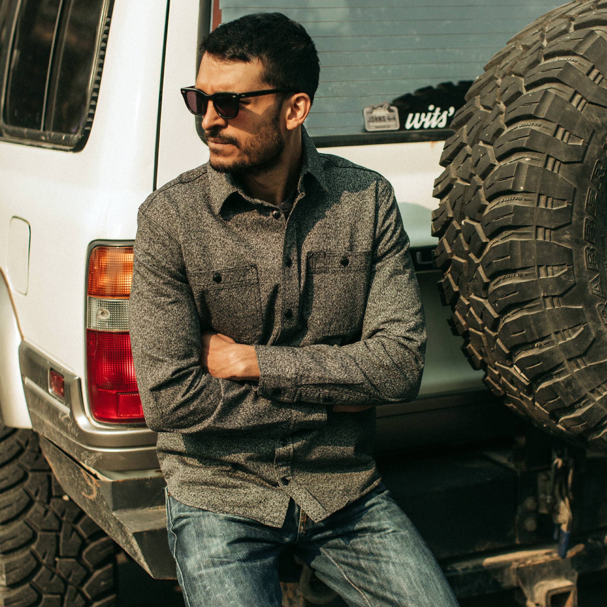 The Utility Shirt in Salt and Pepper Twill