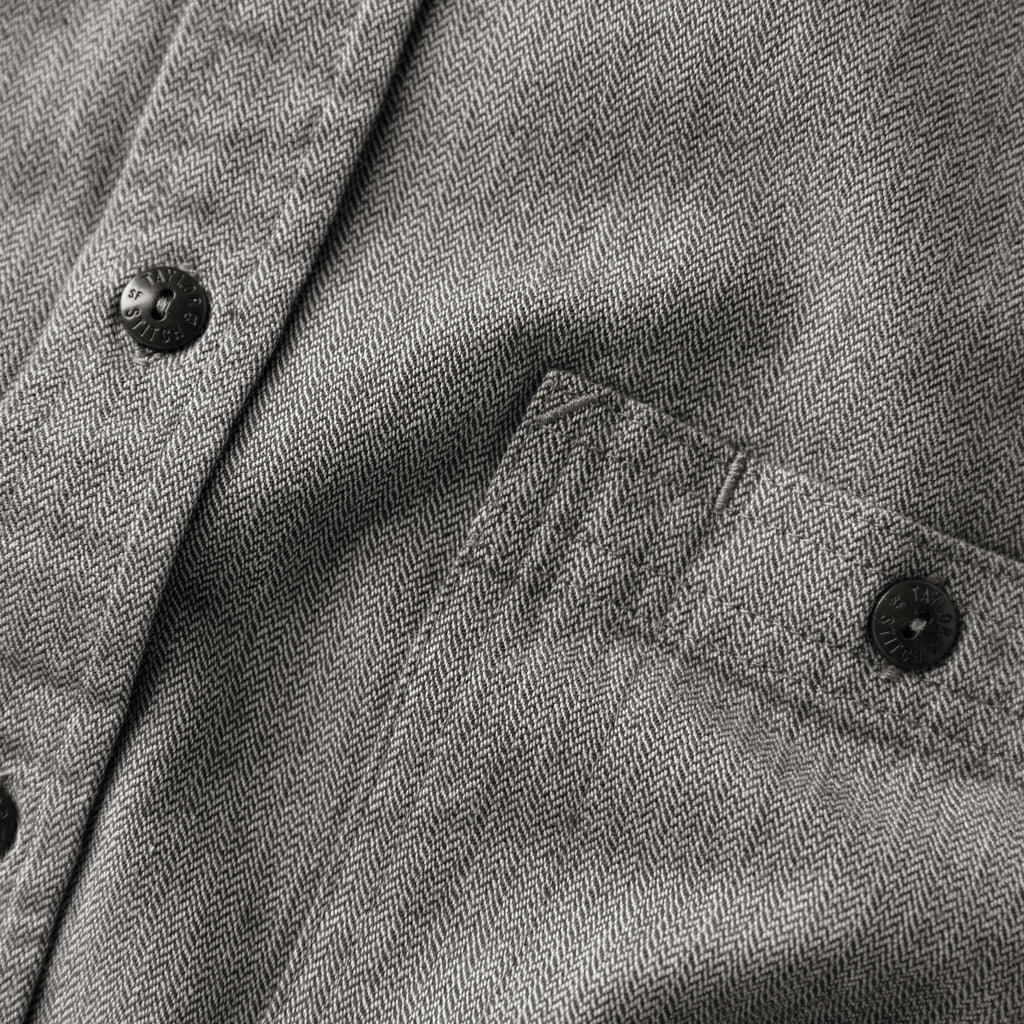 The Utility Shirt in Slate Broken Herringbone