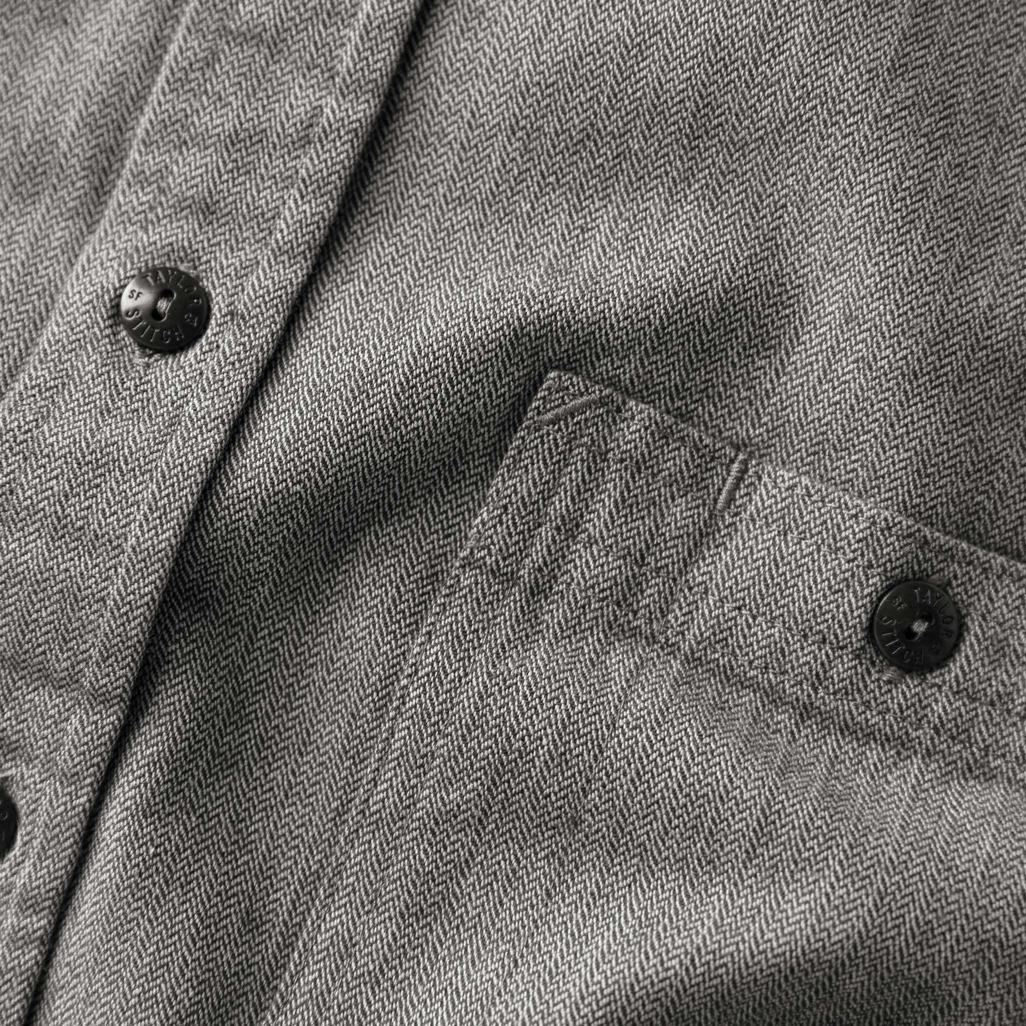 The Utility Shirt in Slate Broken Herringbone