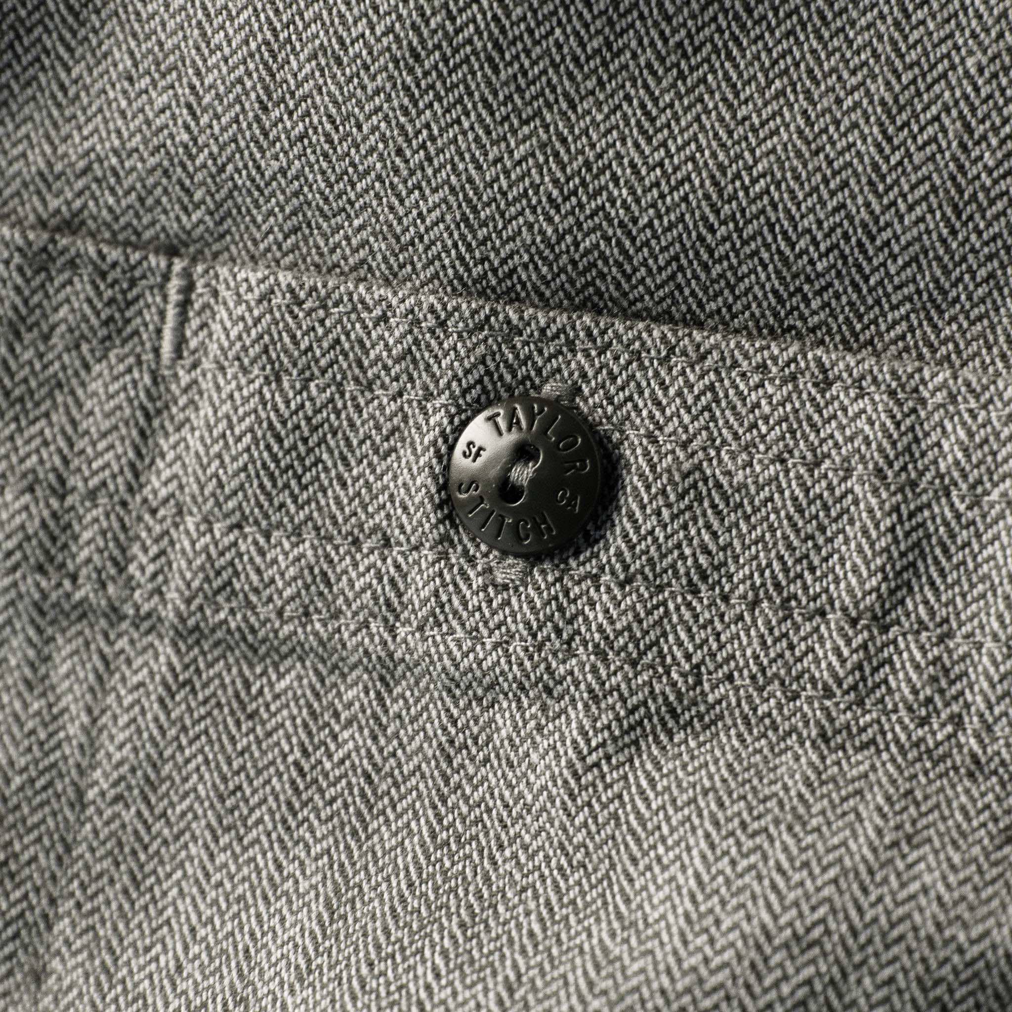 The Utility Shirt in Slate Broken Herringbone