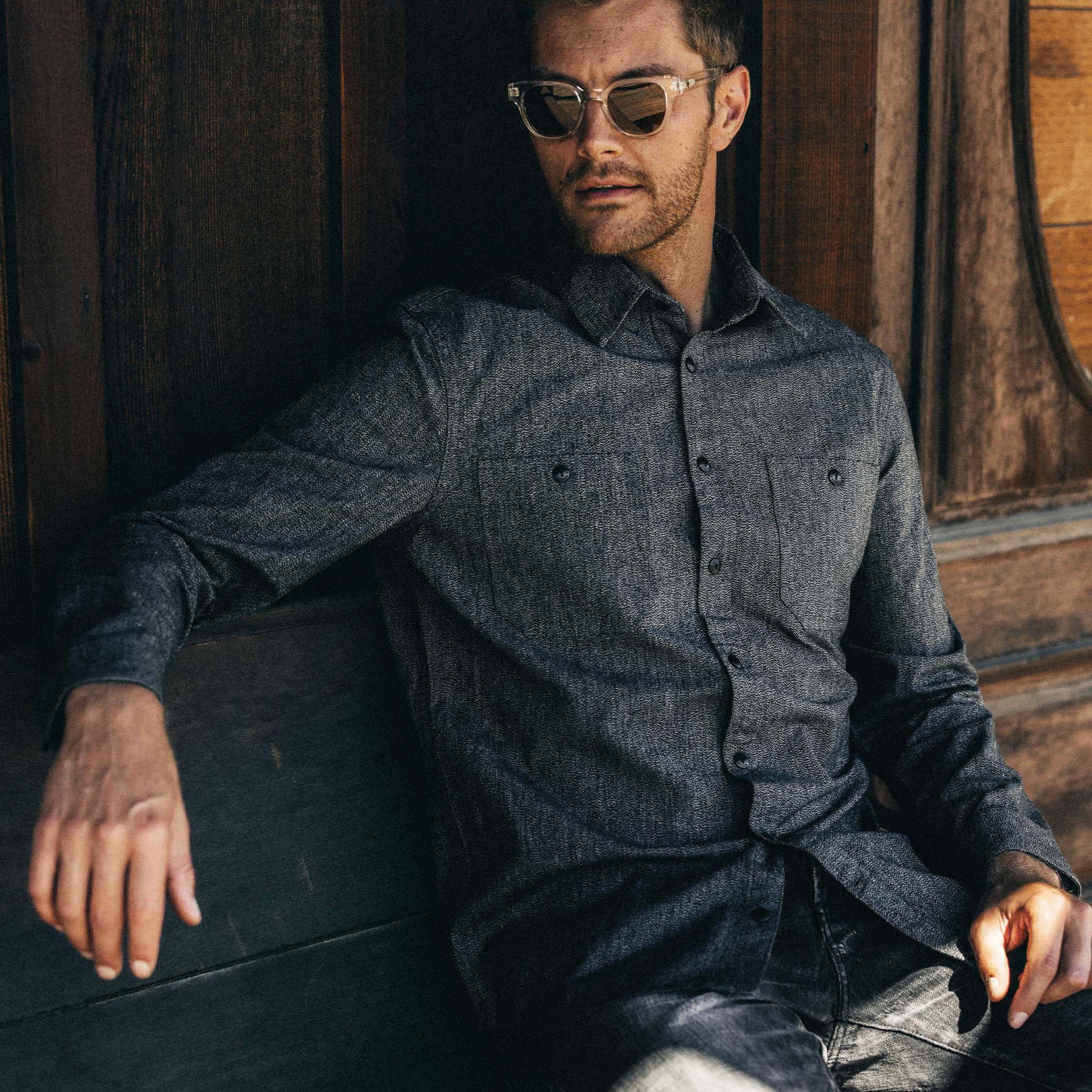 Utility Shirt in Ash Jaspe K8678