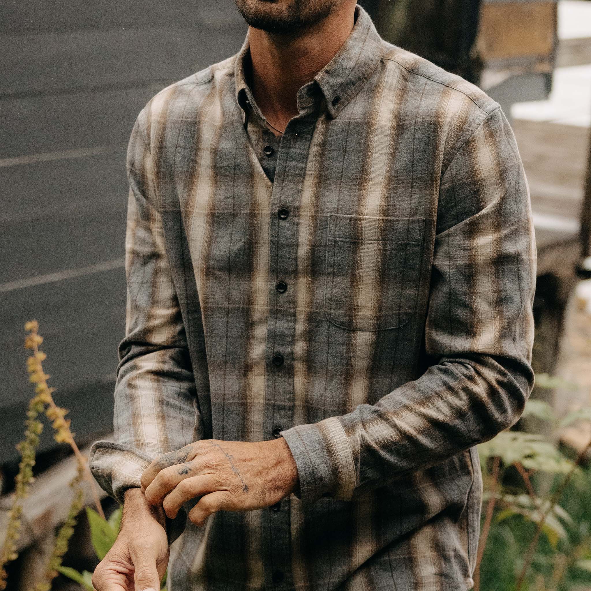 Brushed Heather Grey Plaid Jacket C797