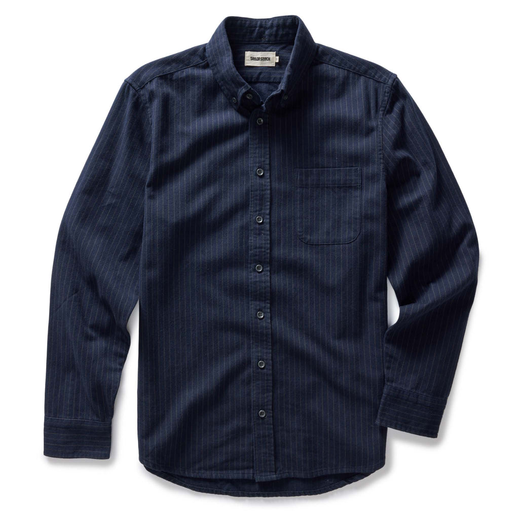 Jacket in Brushed Heather Navy Stripe A5358