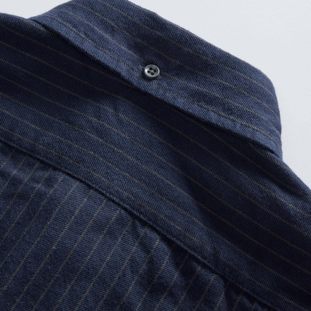 Jacket in Brushed Heather Navy Stripe A5358