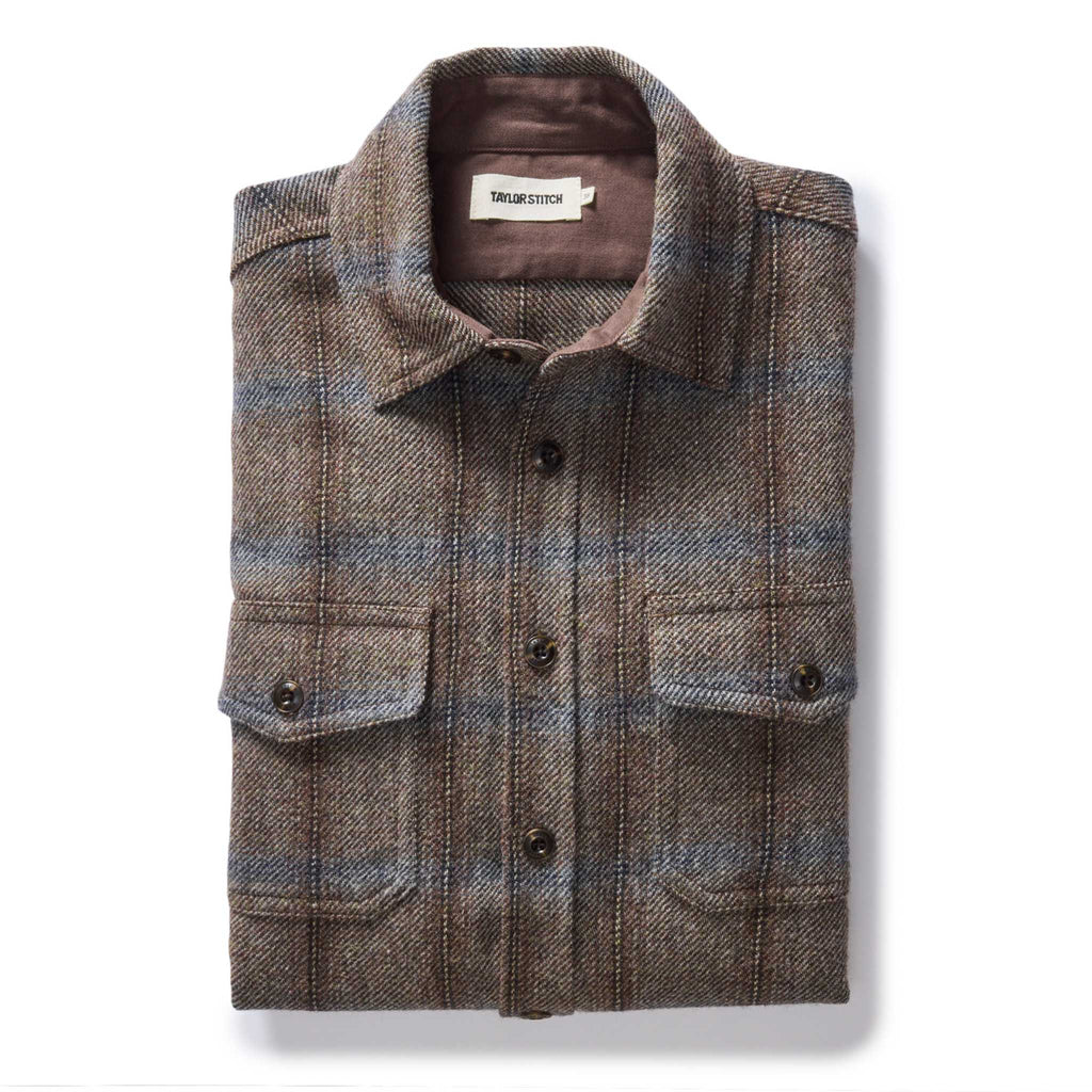 Dark Brick Plaid Wool Shirt U9396