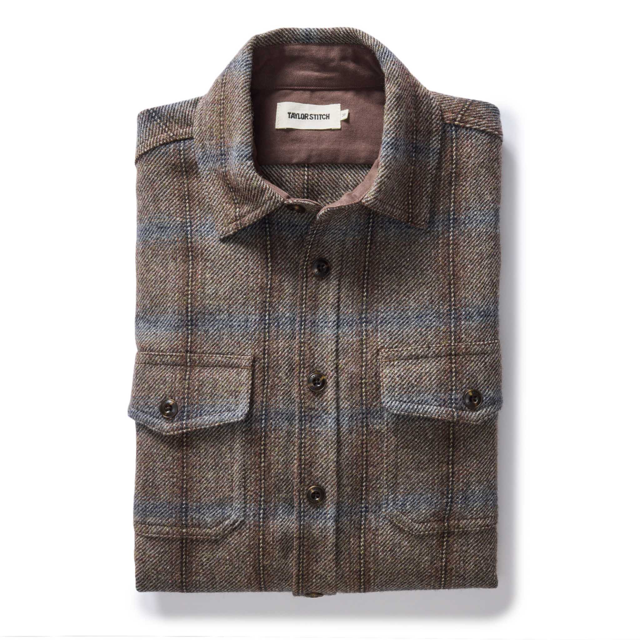 Dark Brick Plaid Wool Shirt U9396