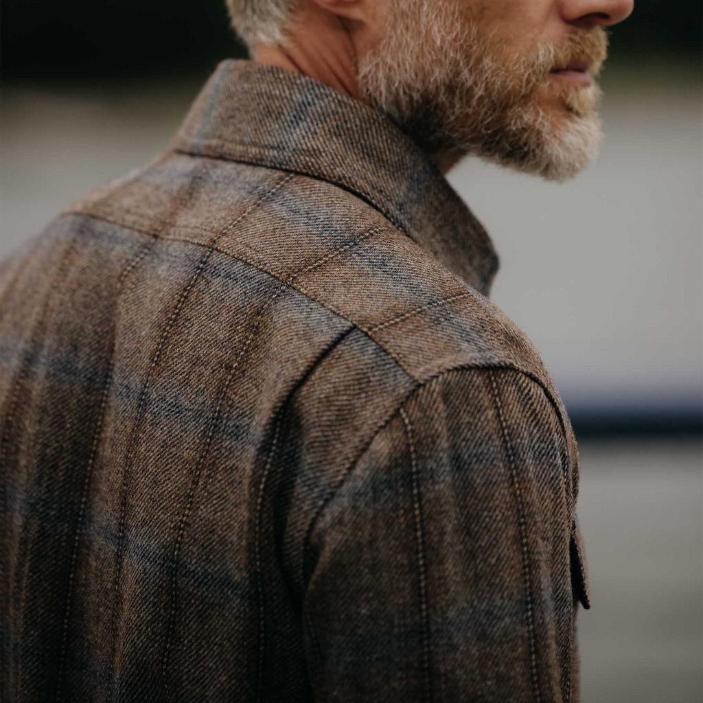 Dark Brick Plaid Wool Shirt U9396