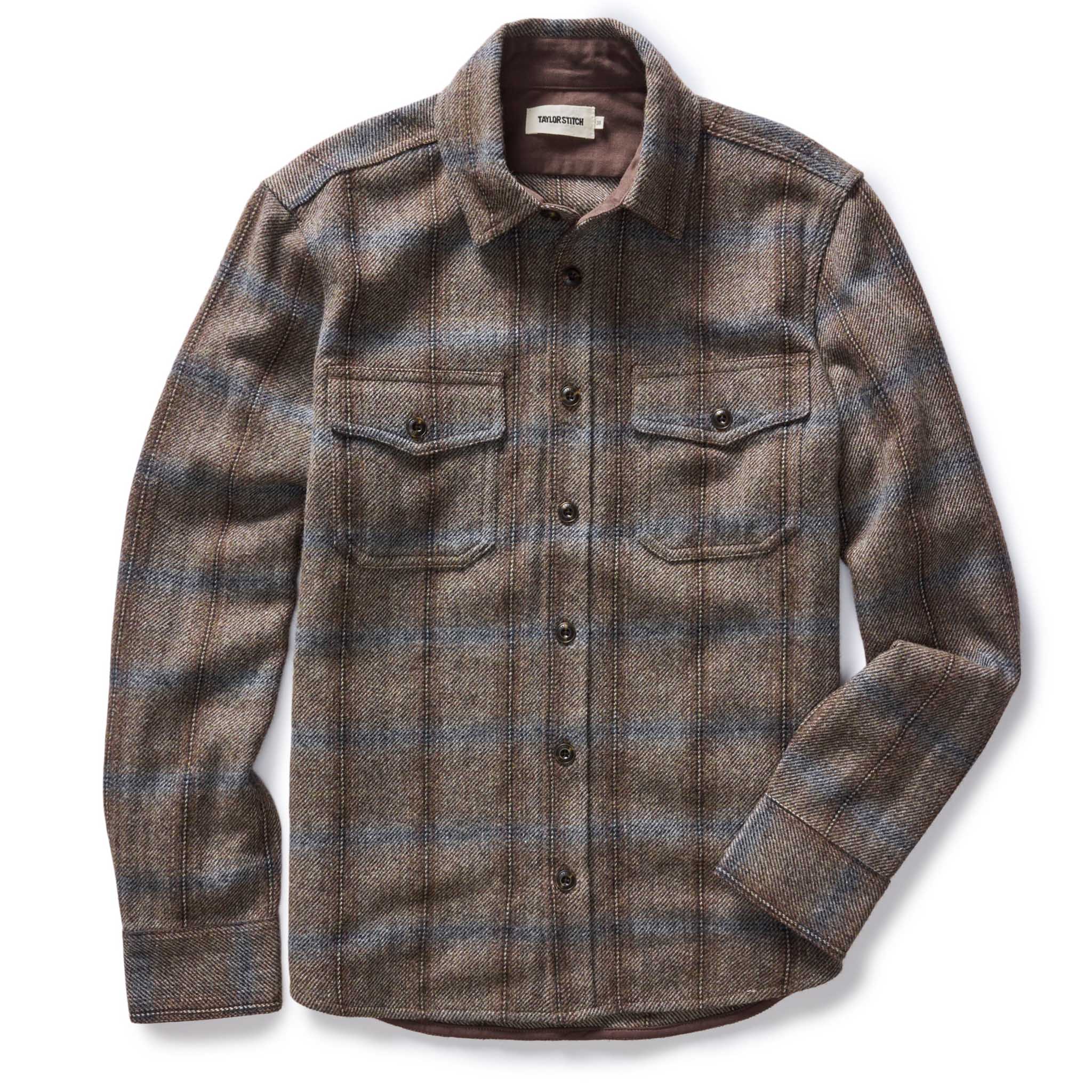 Dark Brick Plaid Wool Shirt U9396