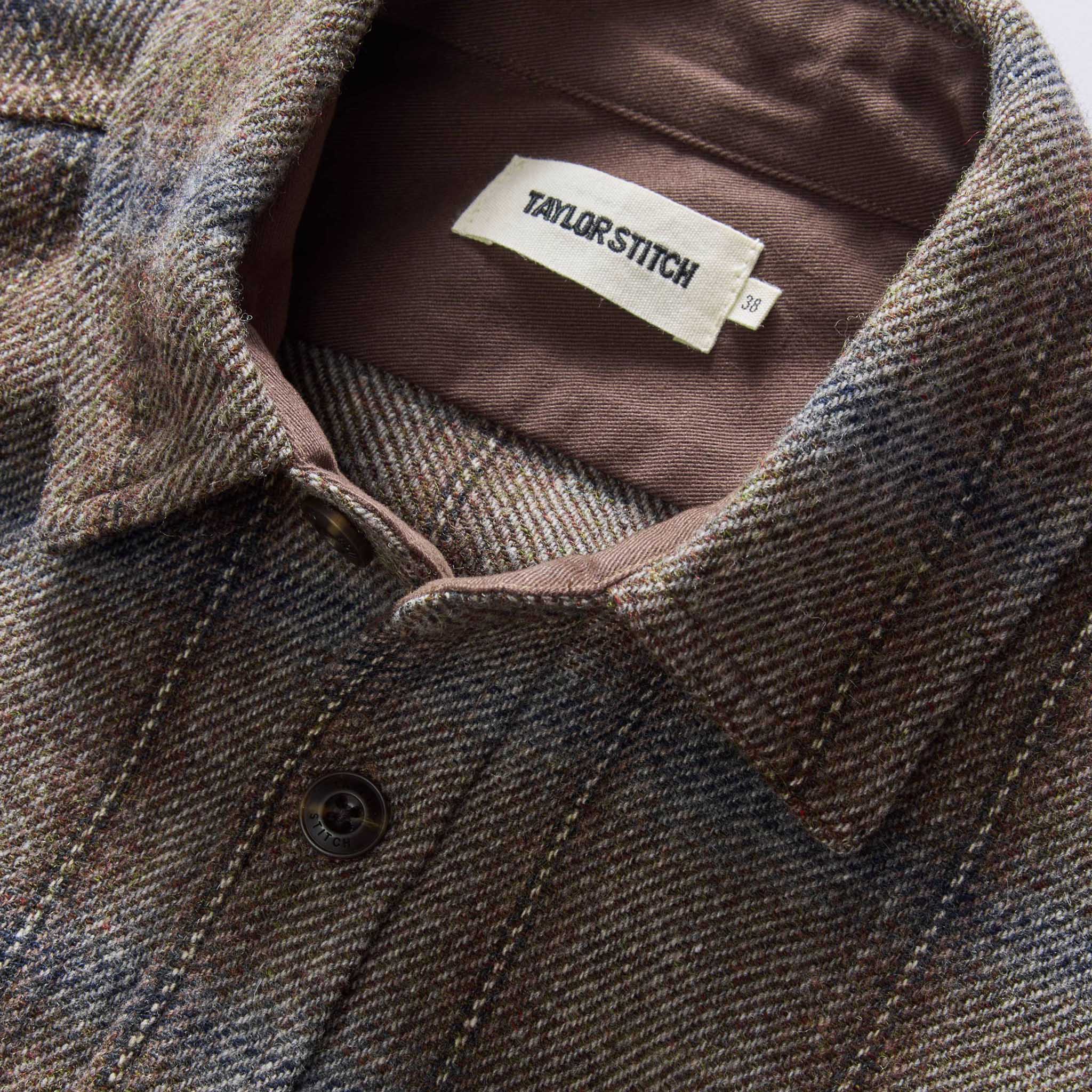 Dark Brick Plaid Wool Shirt U9396