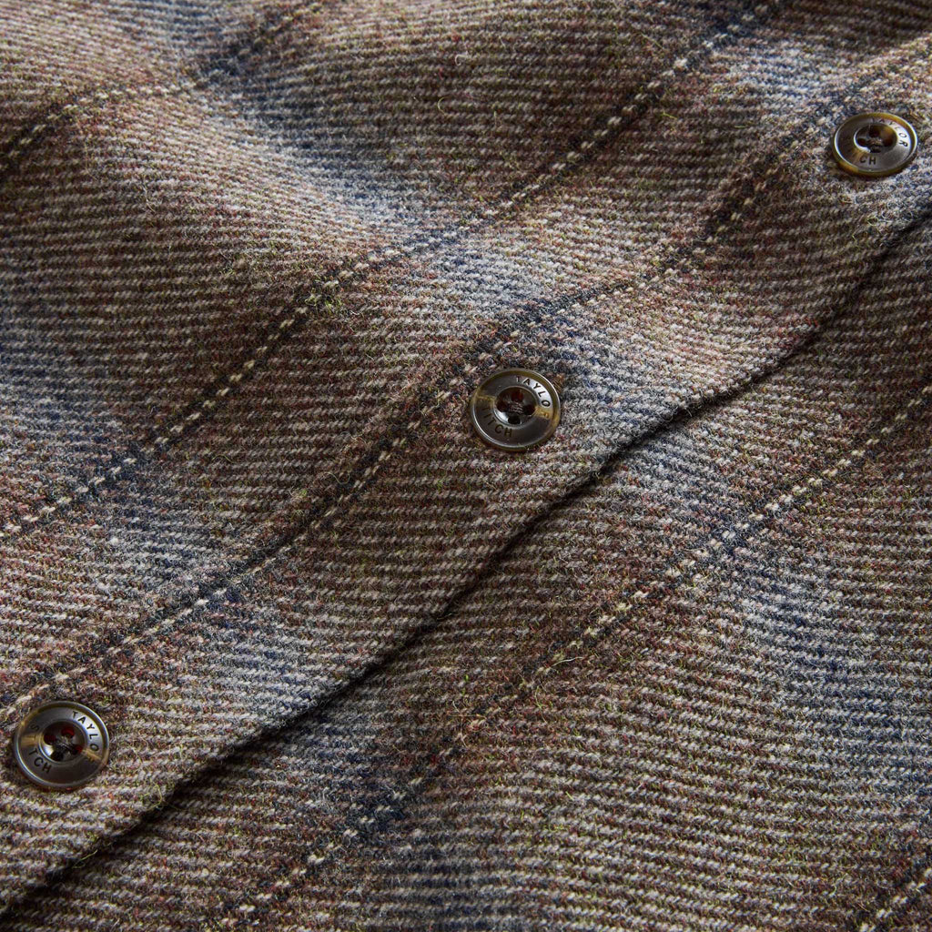 Dark Brick Plaid Wool Shirt U9396