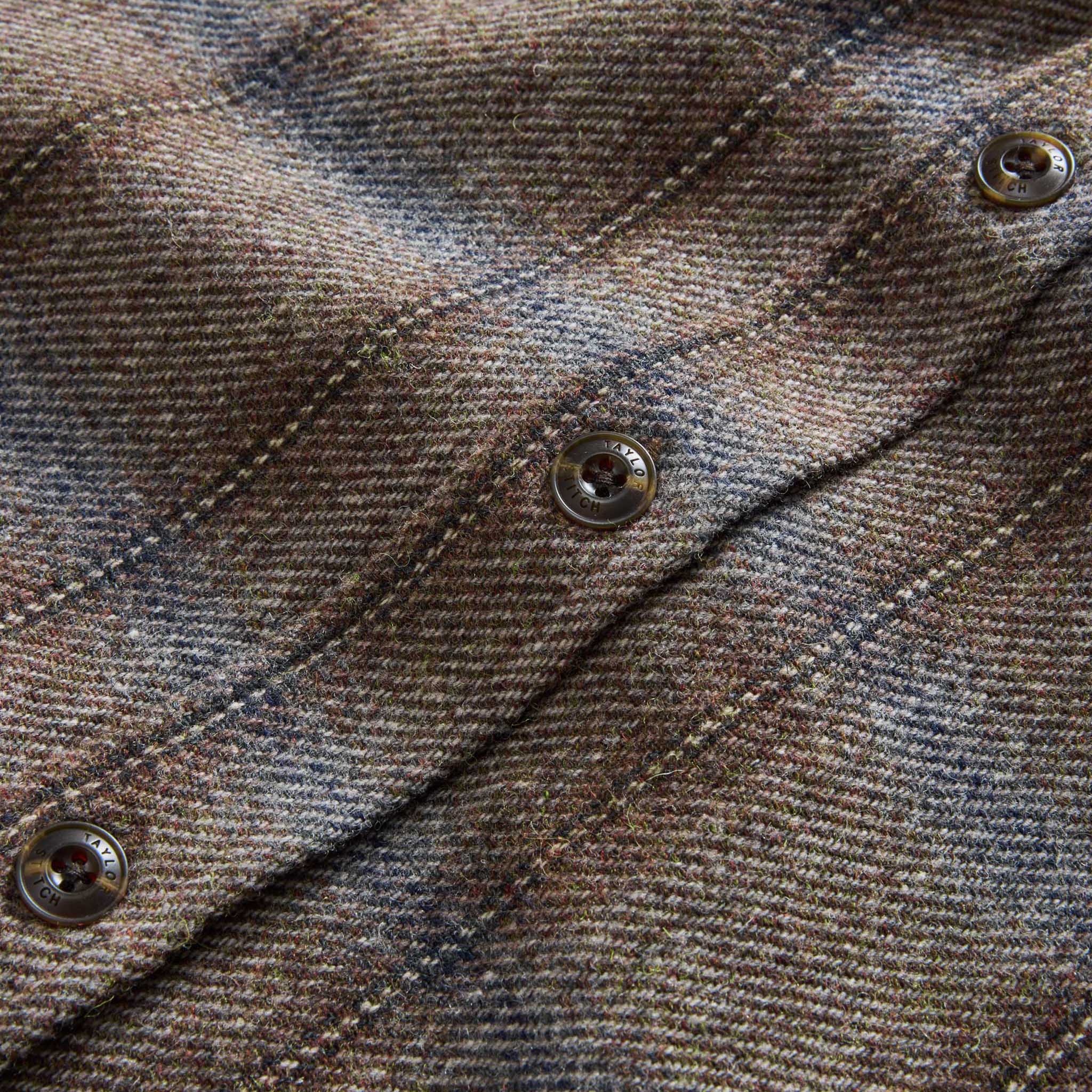 Dark Brick Plaid Wool Shirt U9396