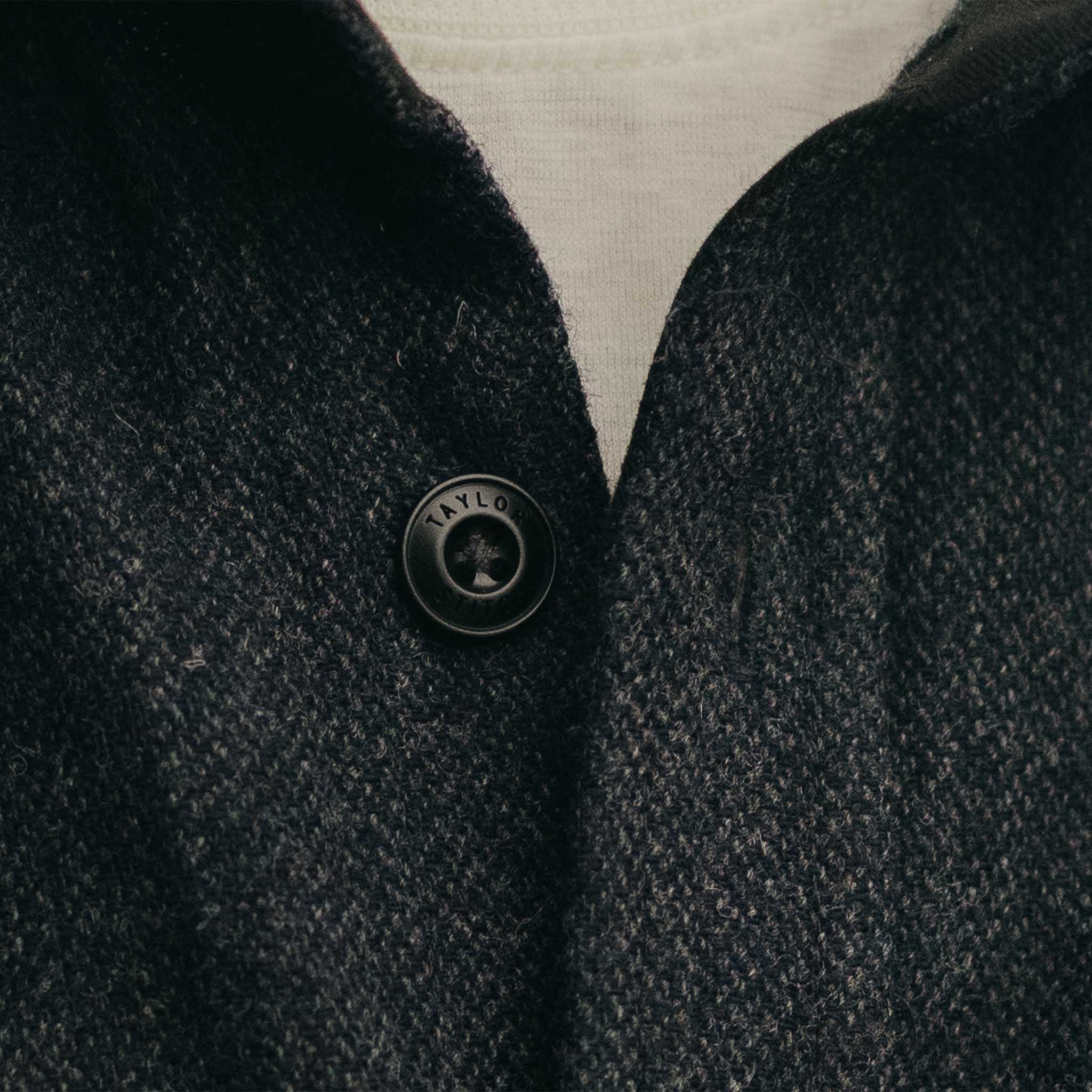 Marine Tweed Wool Shirt D581