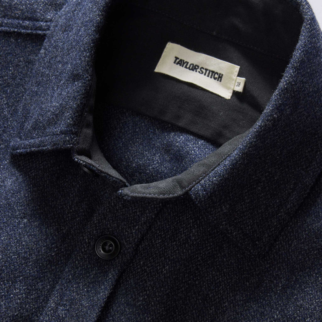 Marine Tweed Wool Shirt D581