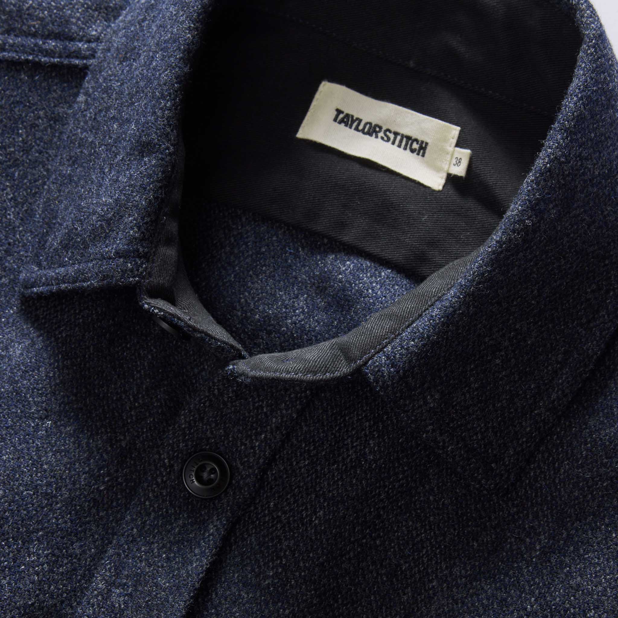 Marine Tweed Wool Shirt D581