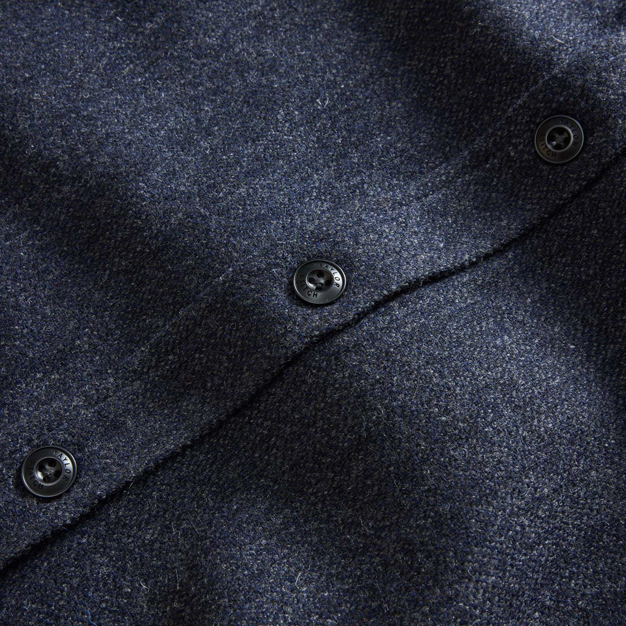 Marine Tweed Wool Shirt D581