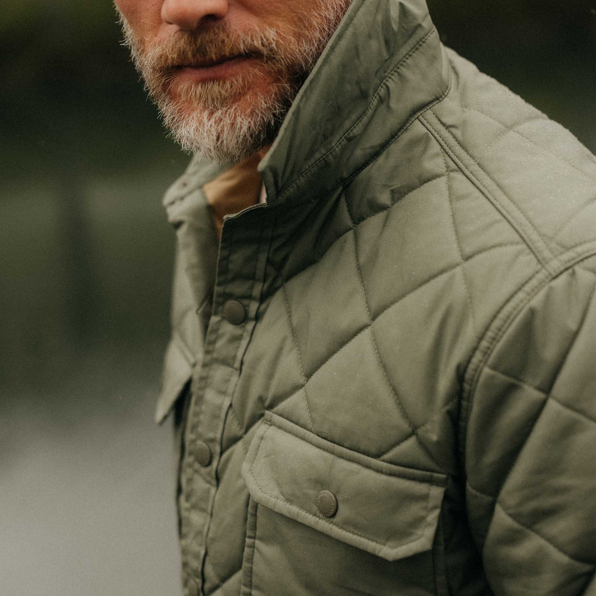 Shirt Jacket in Smoked Olive Dry Wax D954