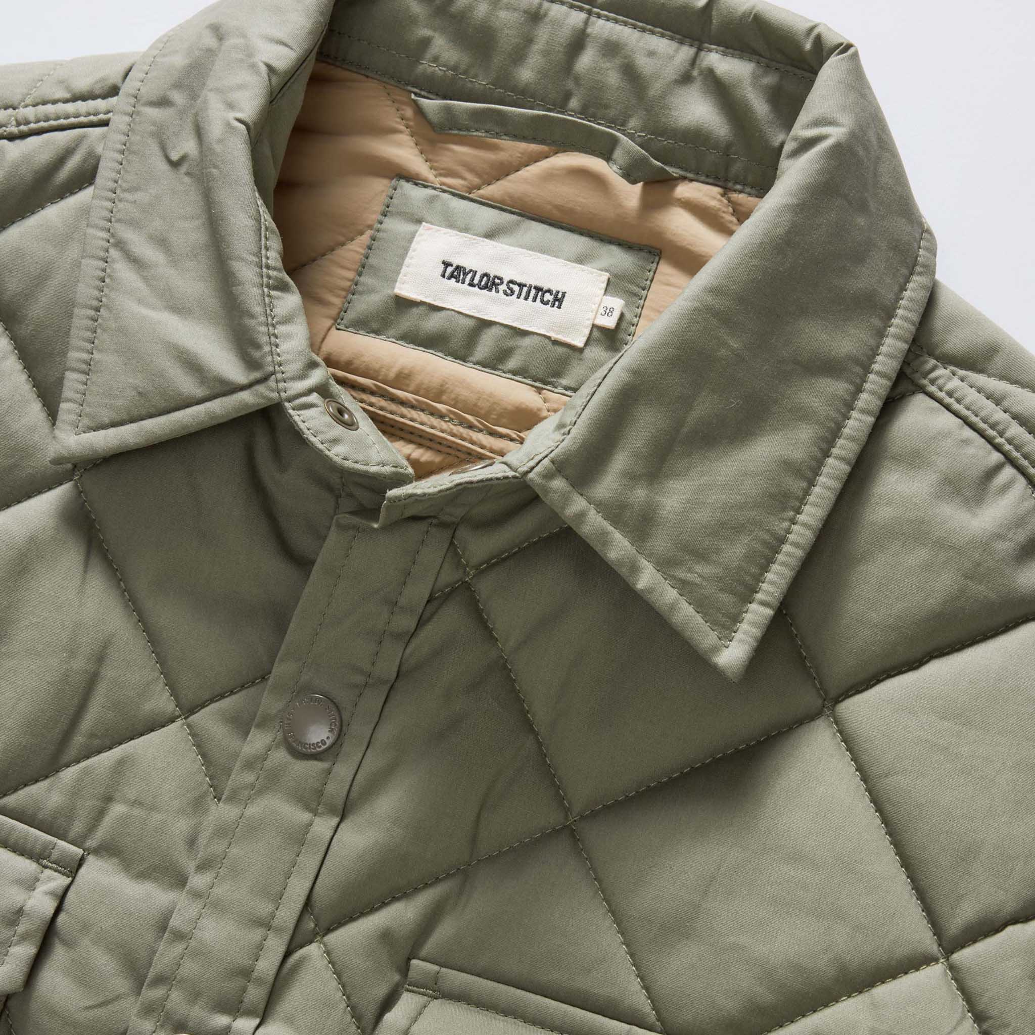 Shirt Jacket in Smoked Olive Dry Wax D954
