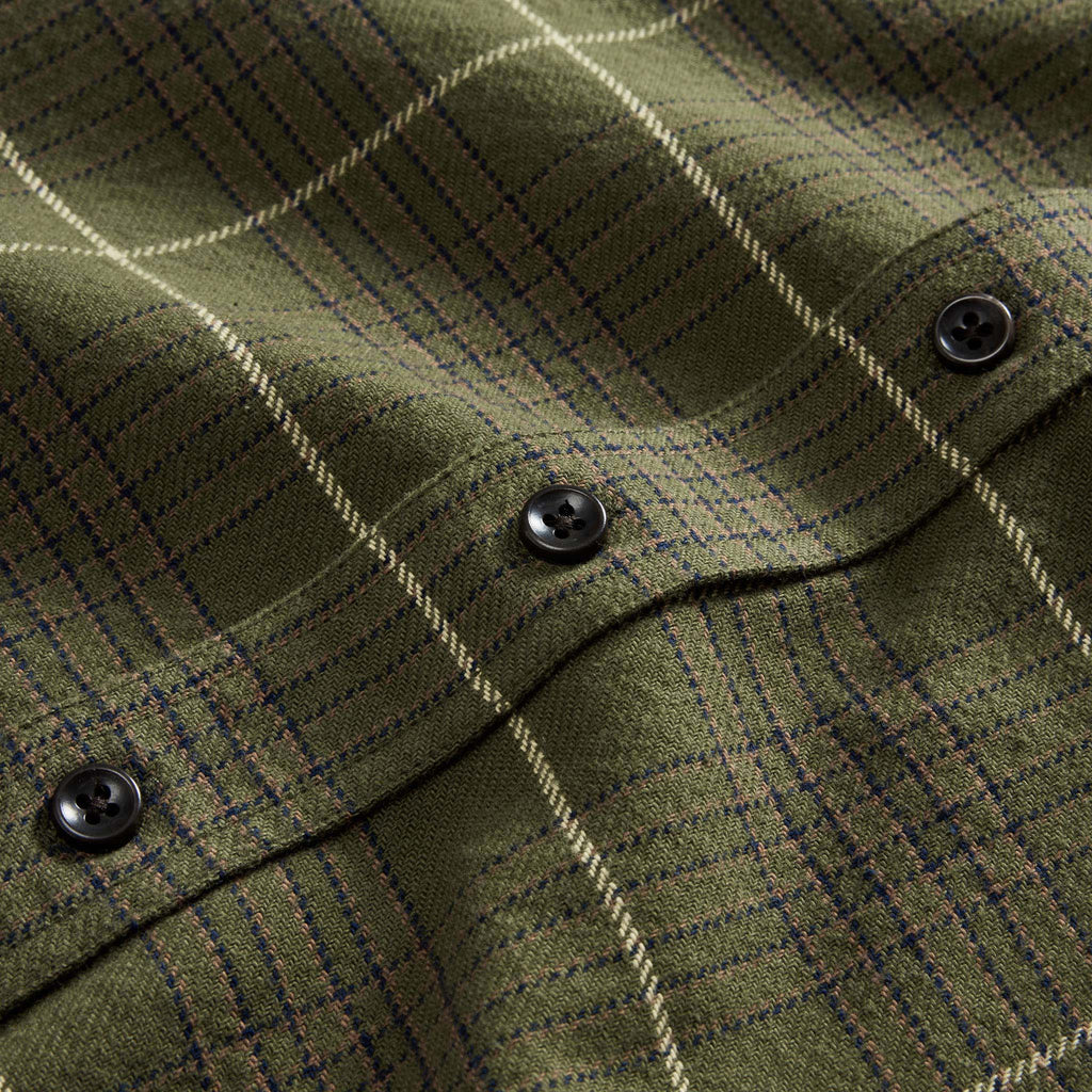 The Ledge Shirt in Olive Plaid