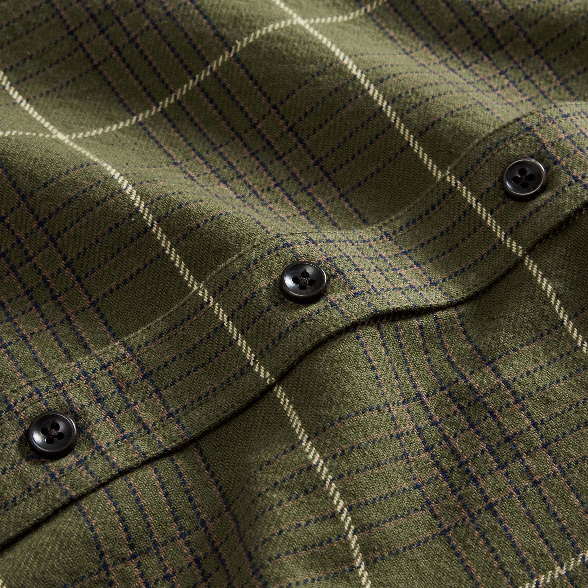The Ledge Shirt in Olive Plaid