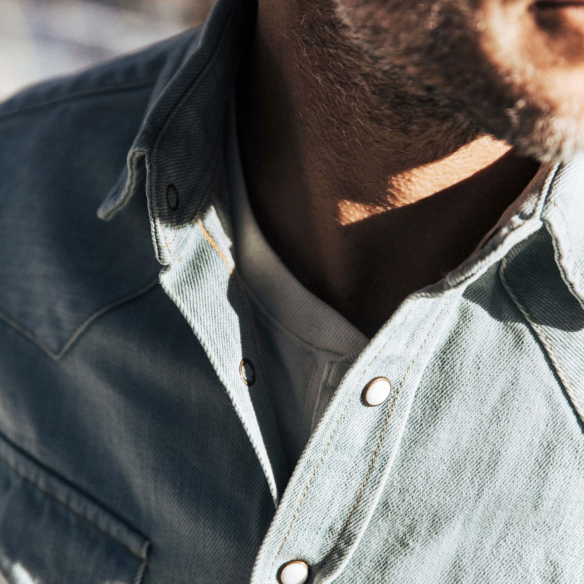 The Western Shirt in Washed Denim