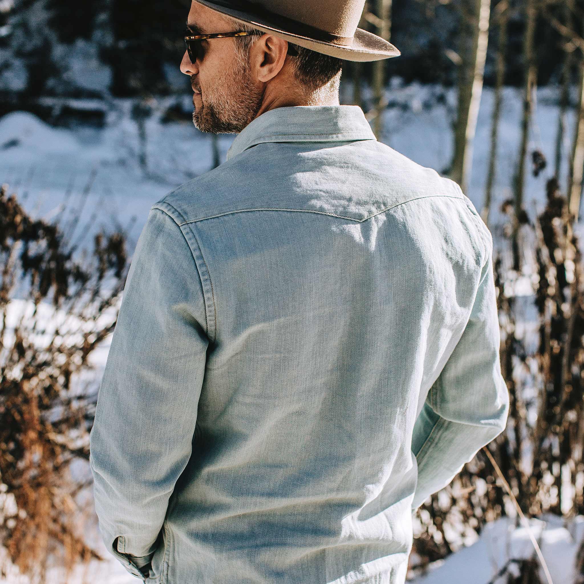 The Western Shirt in Washed Denim