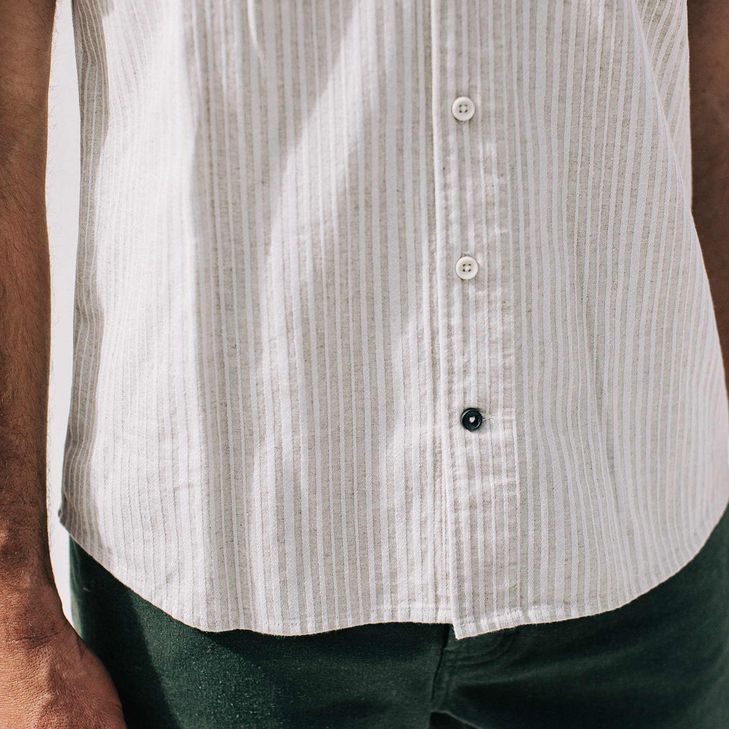 Natural Stripe Short Sleeve Shirt T8457