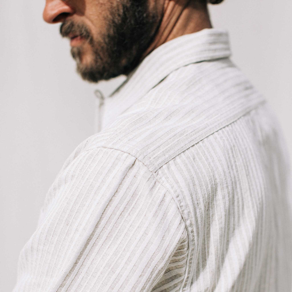Natural Stripe Short Sleeve Shirt T8457