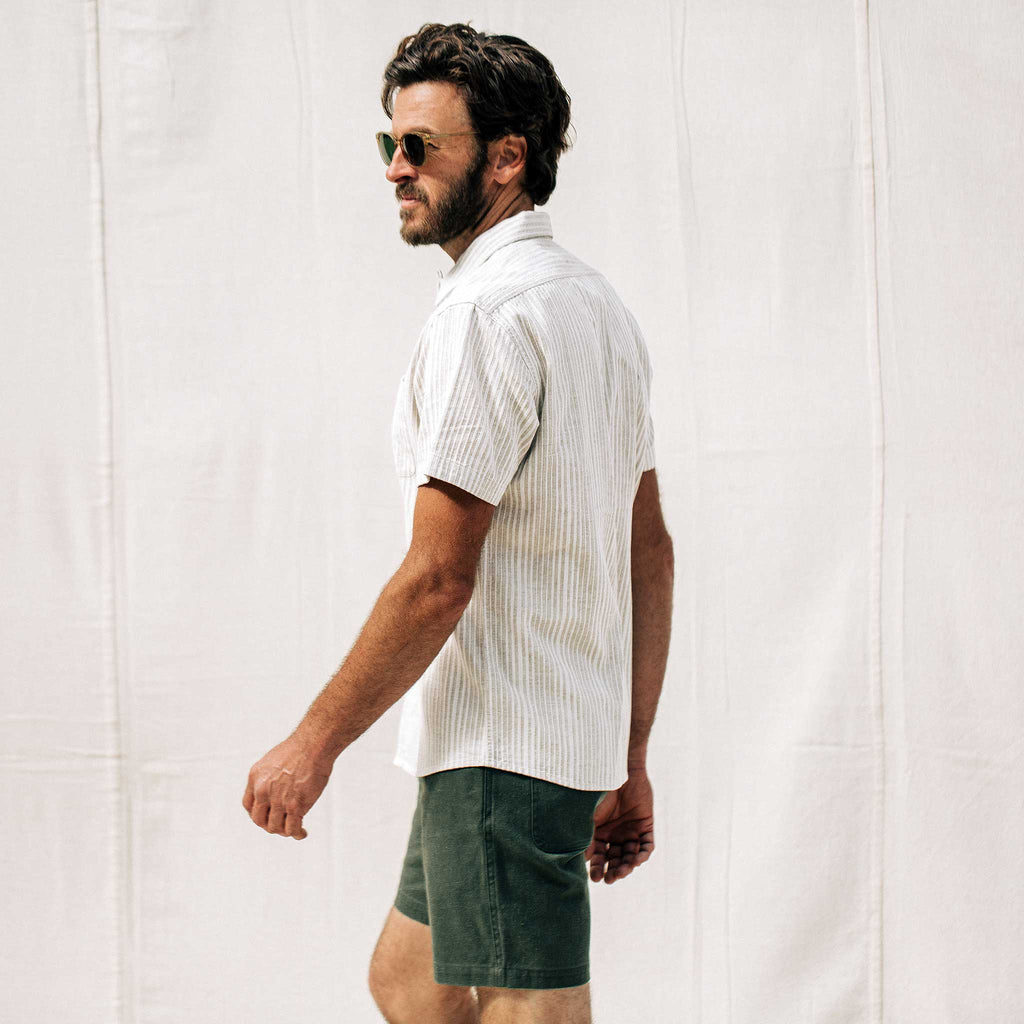 Natural Stripe Short Sleeve Shirt T8457