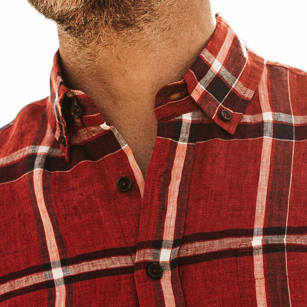 Crimson Plaid Short Sleeve Jack E774