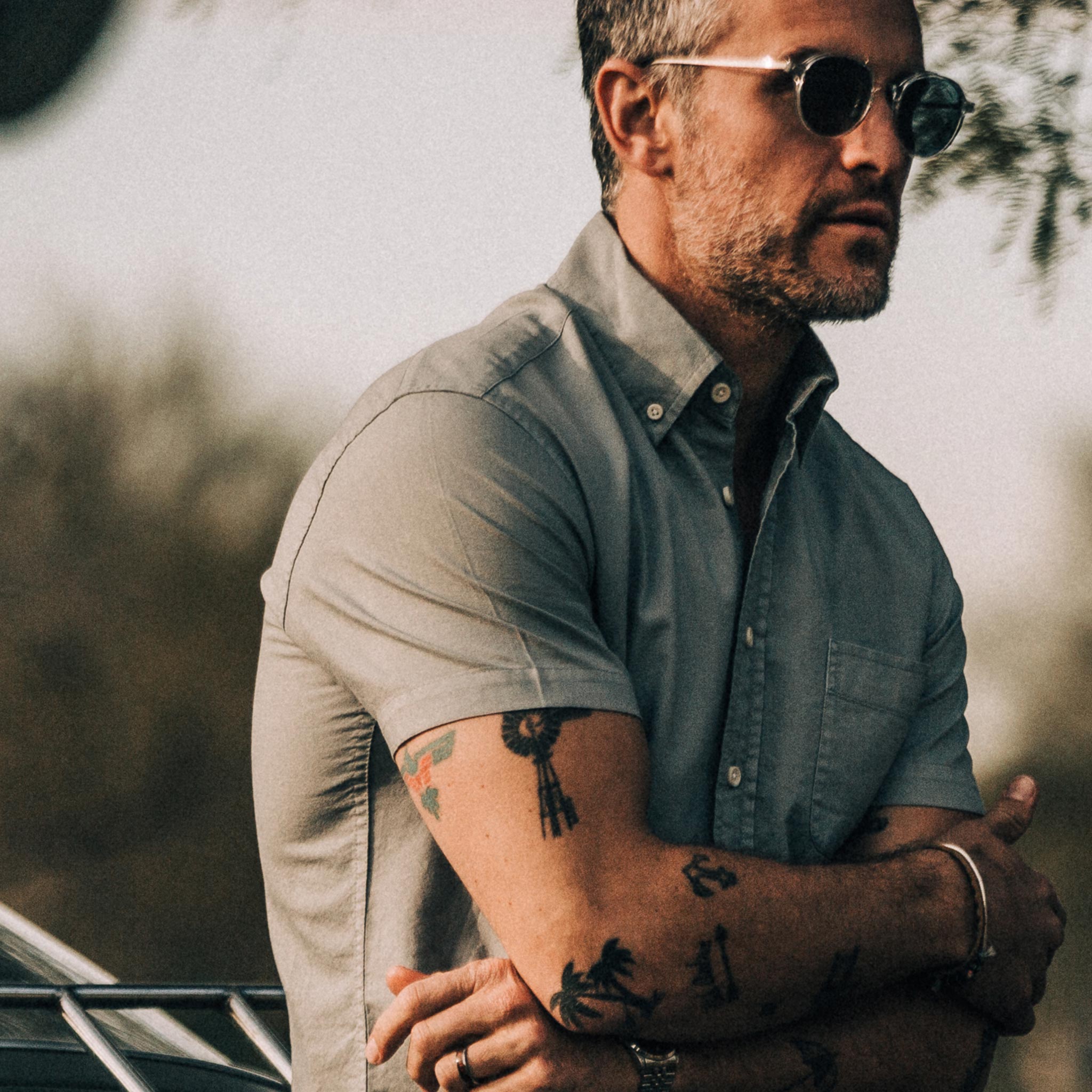 Short Sleeve Jack in Dusk Oxford K851332