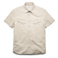 Natural Herringbone Short Sleeve Western Shirt D297