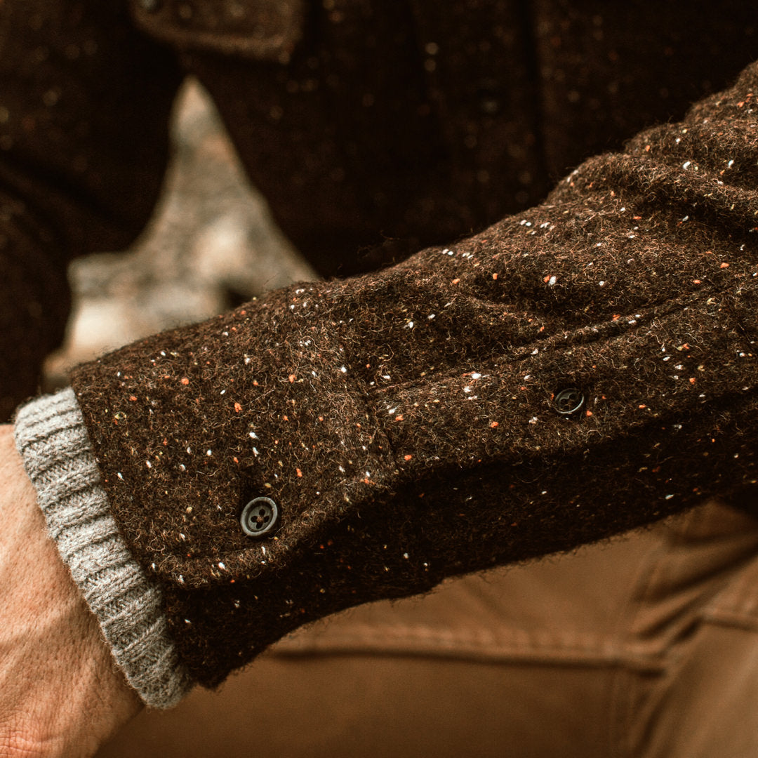 The Leeward Shirt in Chocolate Donegal