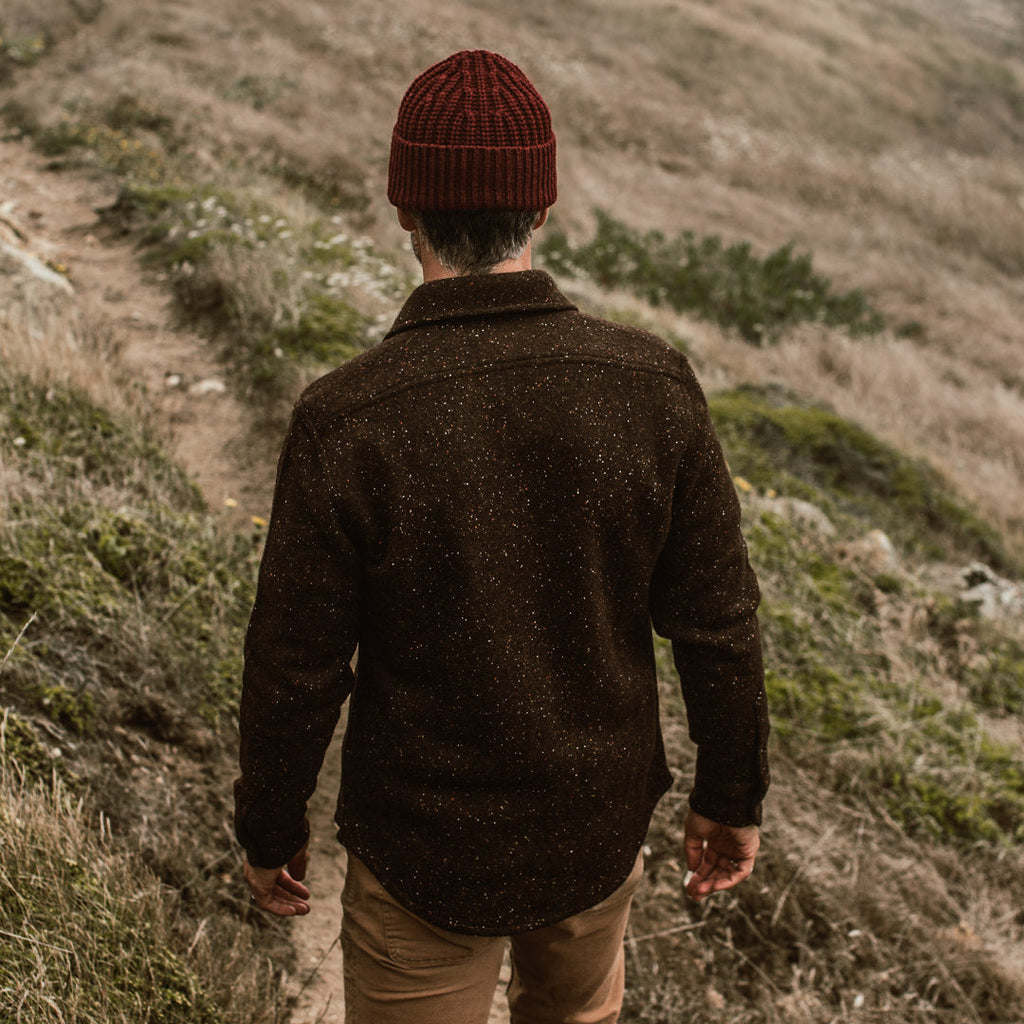 The Leeward Shirt in Chocolate Donegal