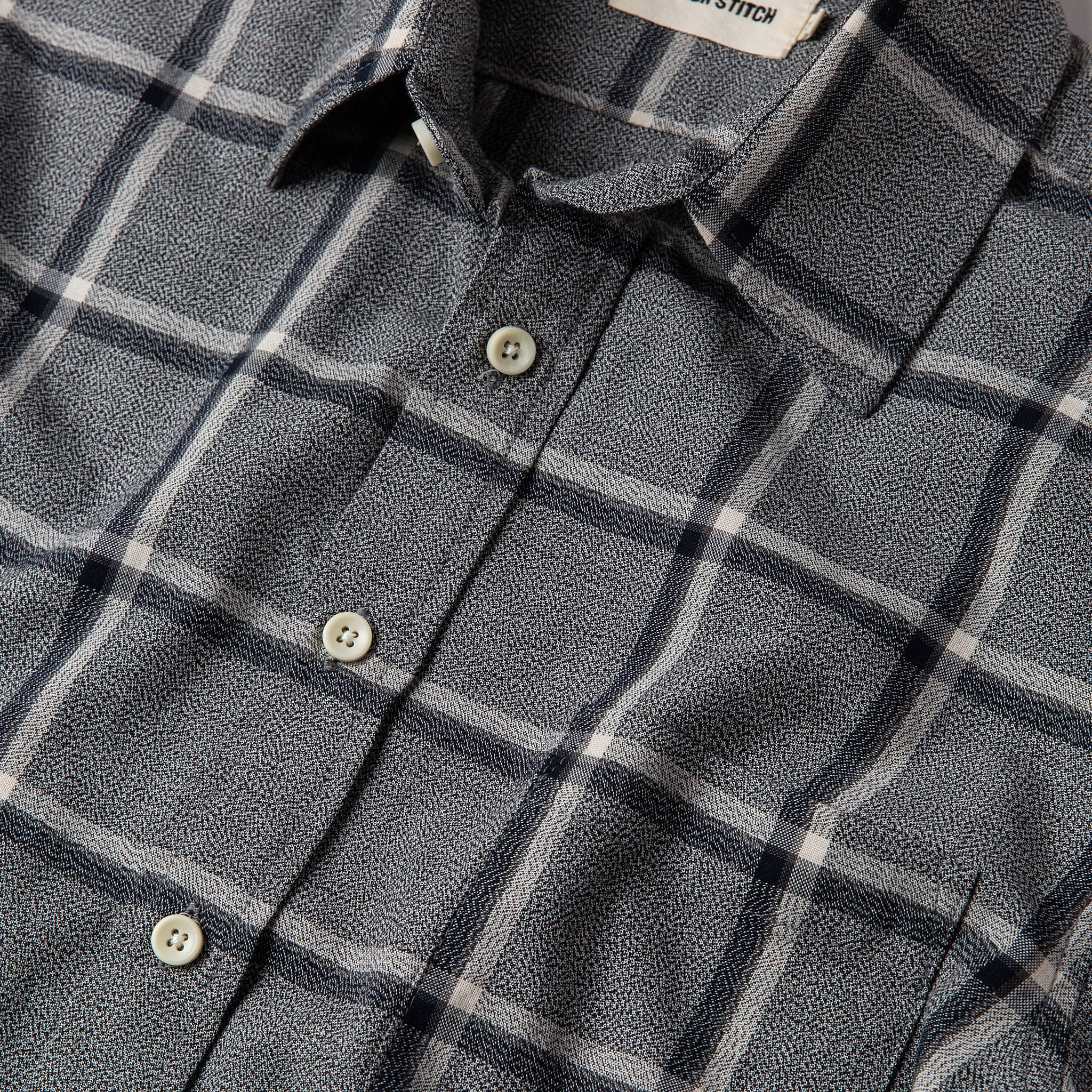Navy Salt and Pepper Plaid Shirt H7213