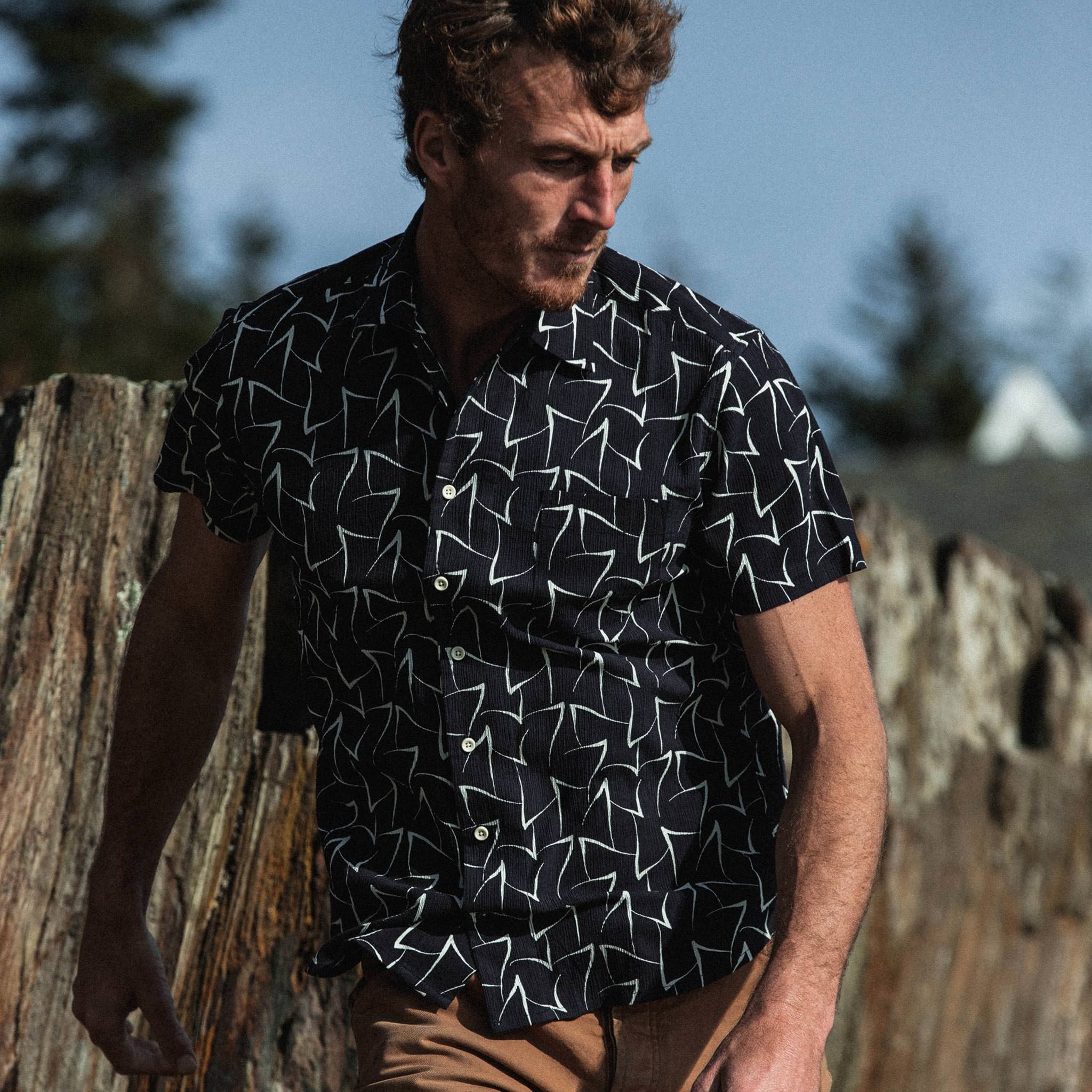 Dark Navy Seagull Short Sleeve Shirt K290375