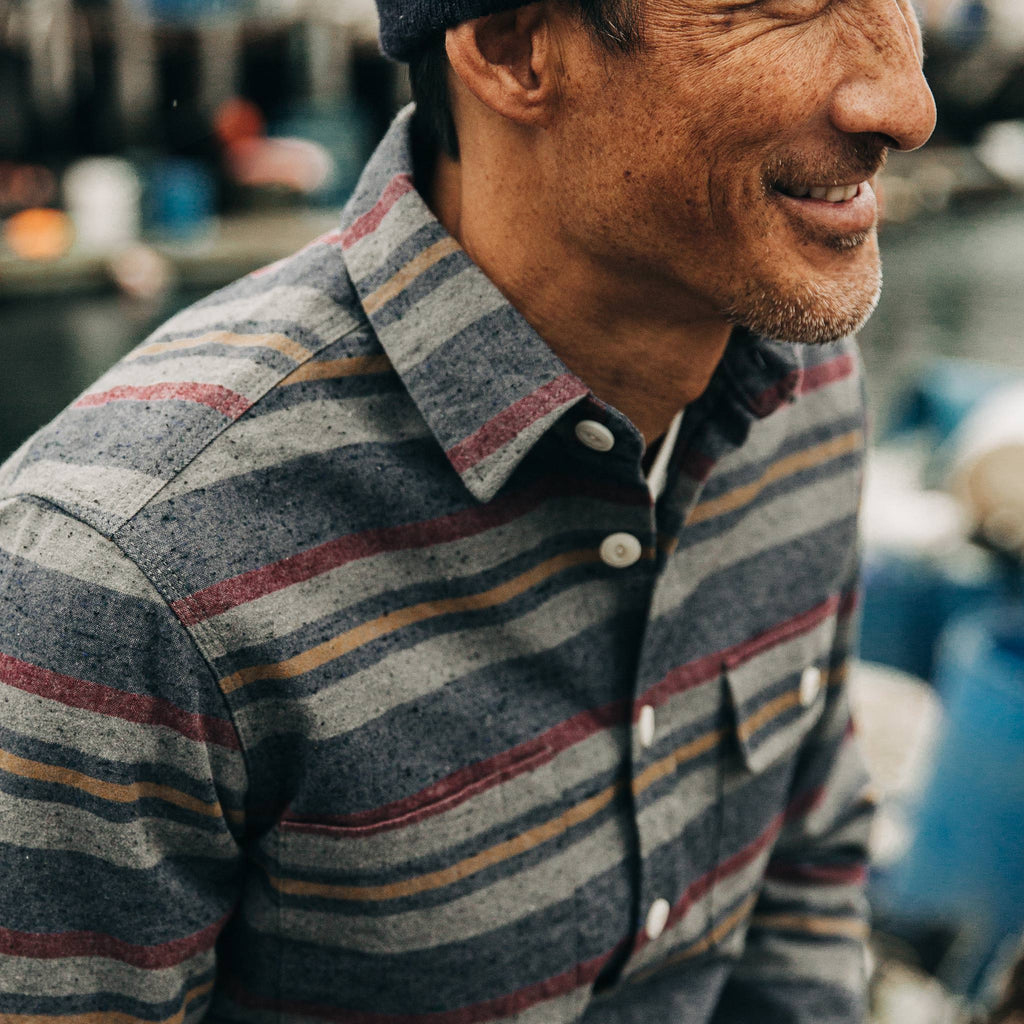 The Moto Shirt in Blanket Stripe