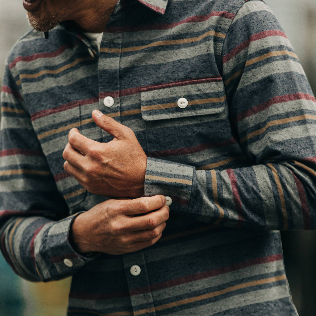 The Moto Shirt in Blanket Stripe