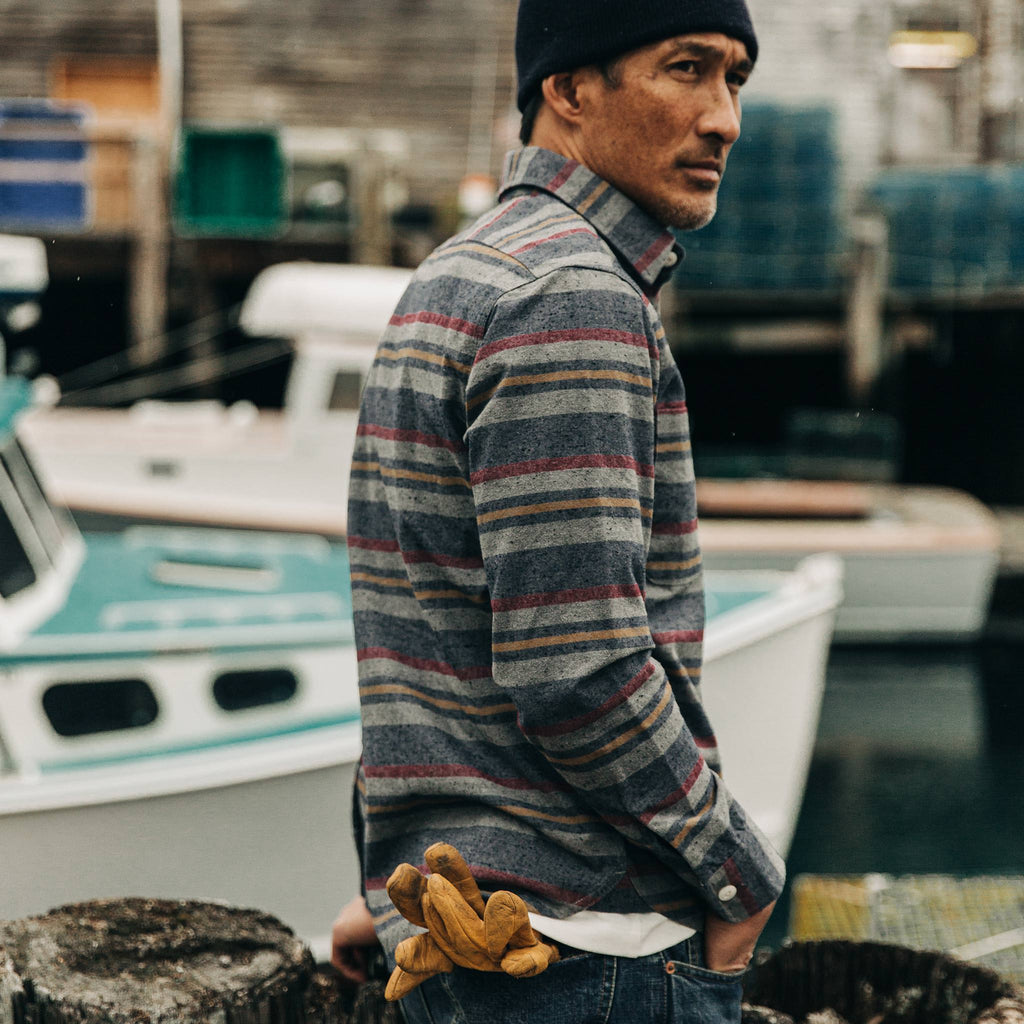 The Moto Shirt in Blanket Stripe
